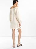 Vestido Corto Con Bordados 100% Algodón