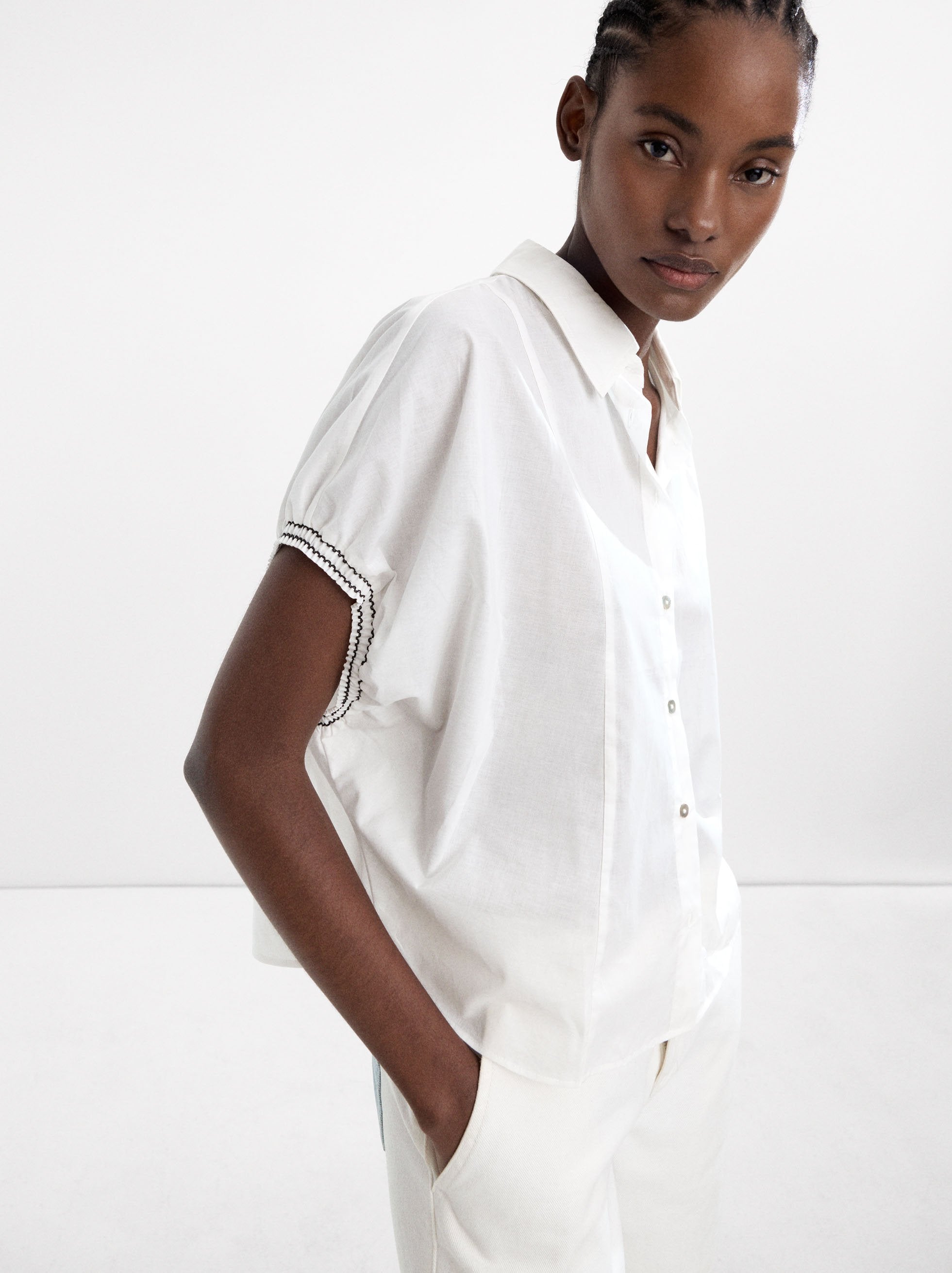 Camisa Manga Caída 100% Algodón