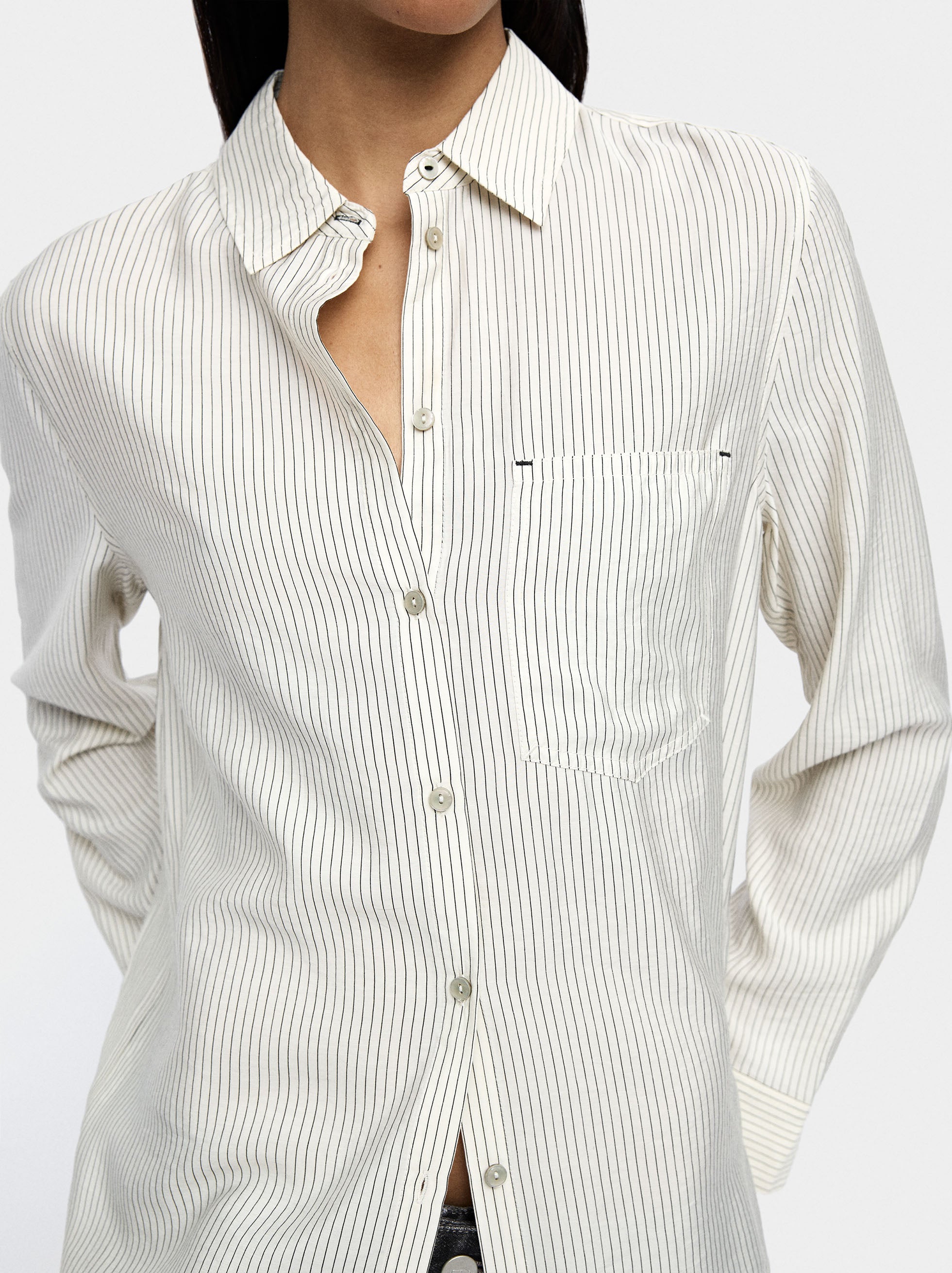 Camisa De Rayas Manga Larga