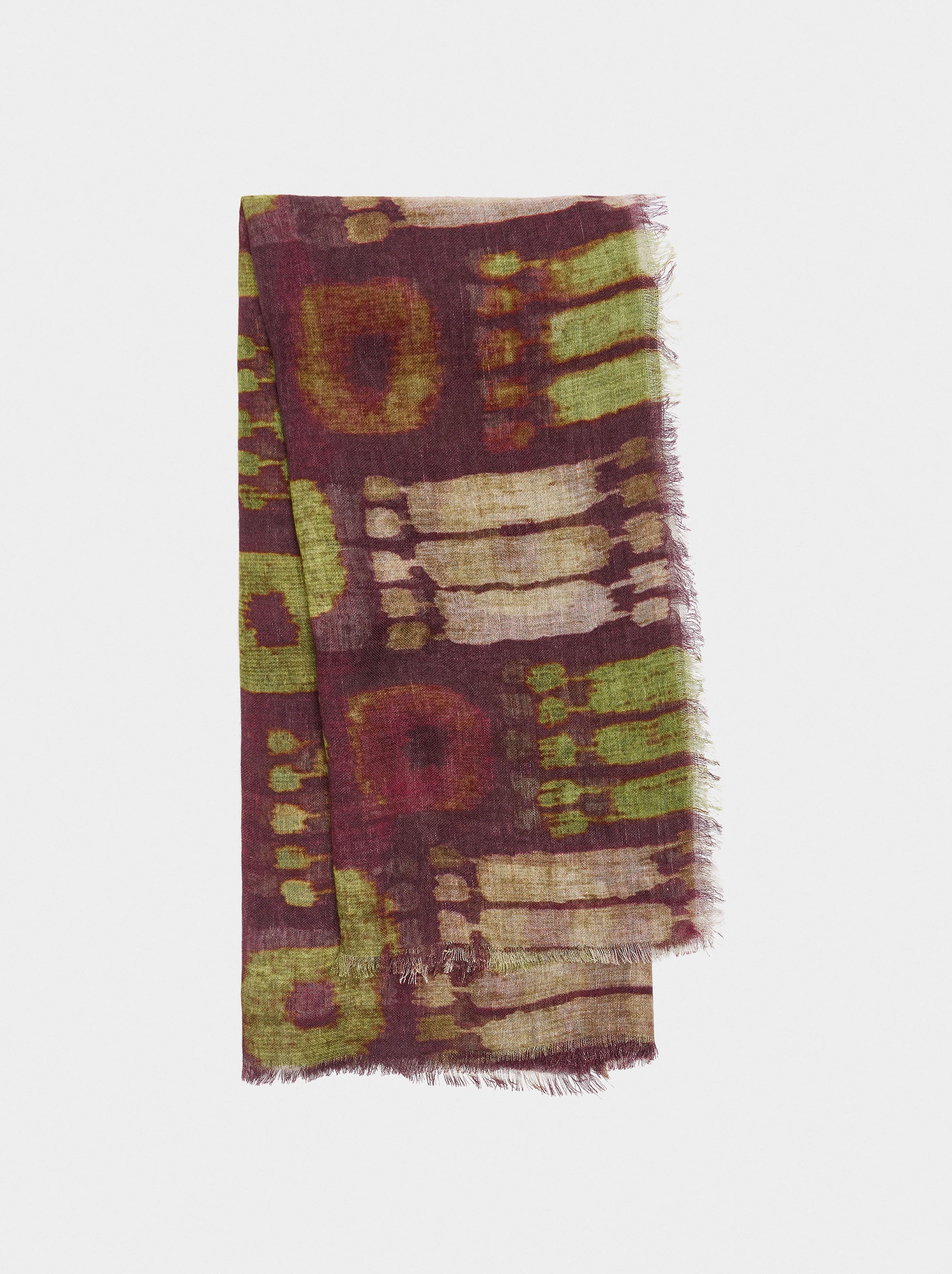 Pañuelo Estampado De Lino Y Algodón