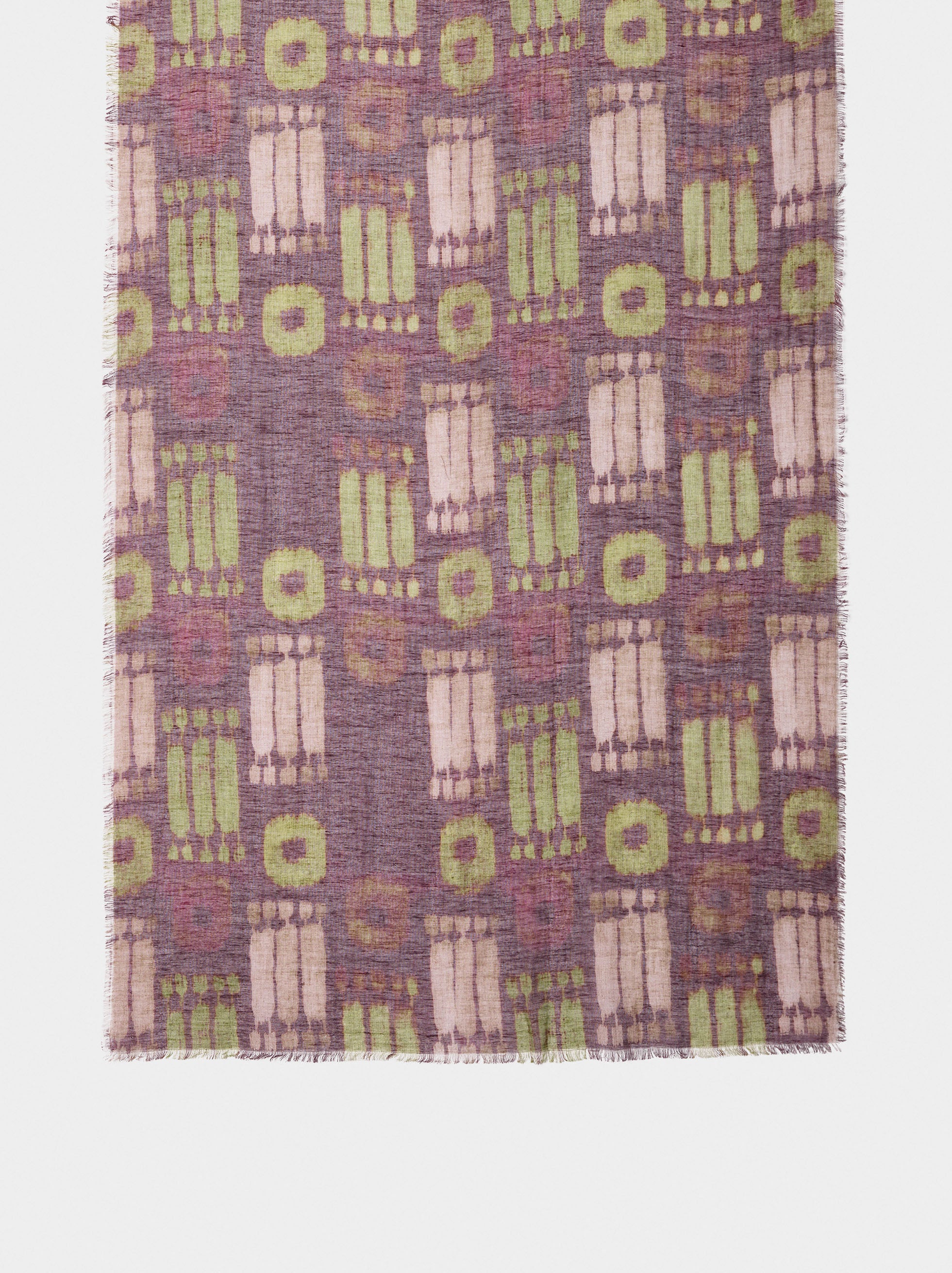 Pañuelo Estampado De Lino Y Algodón