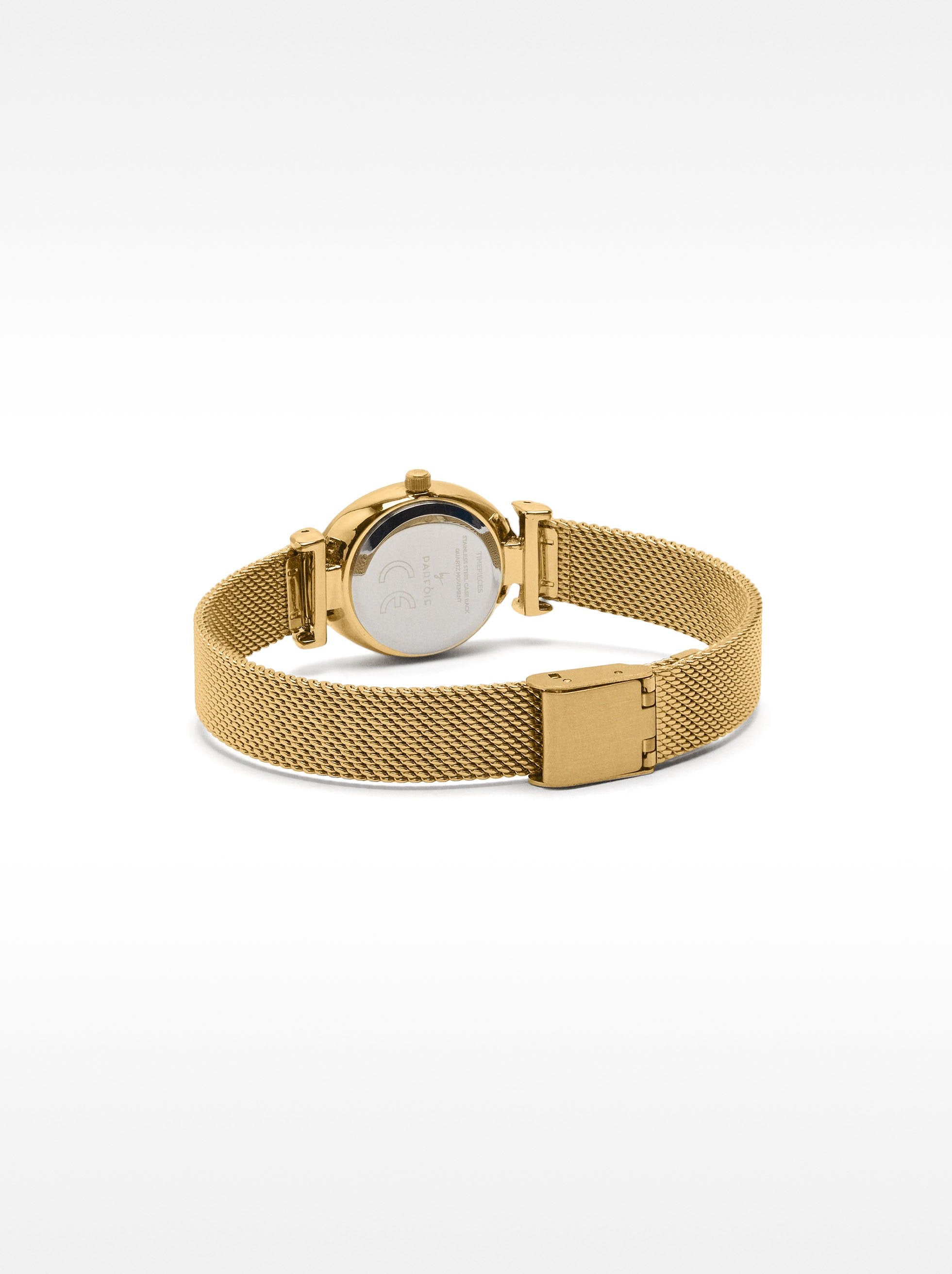 Reloj Ovalado Con Malla Metálica De Acero Inoxidable