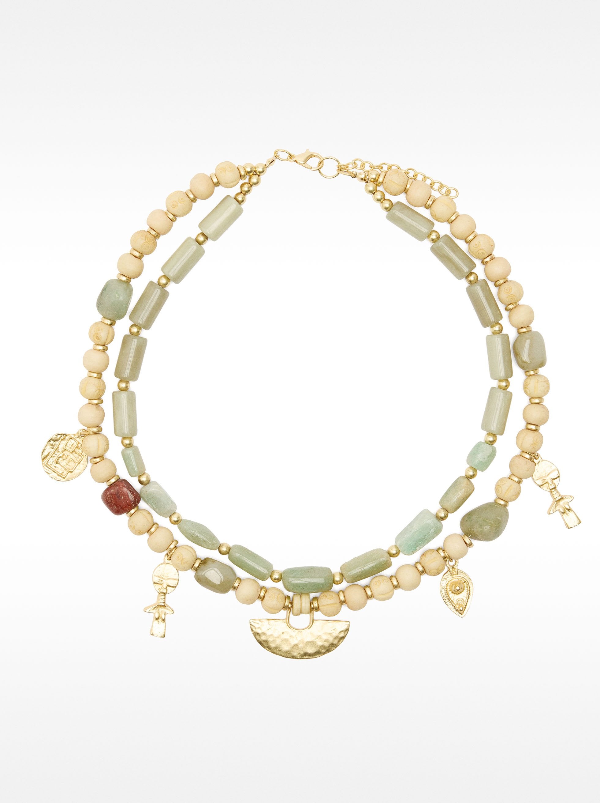 Collar Doble Con Piedras