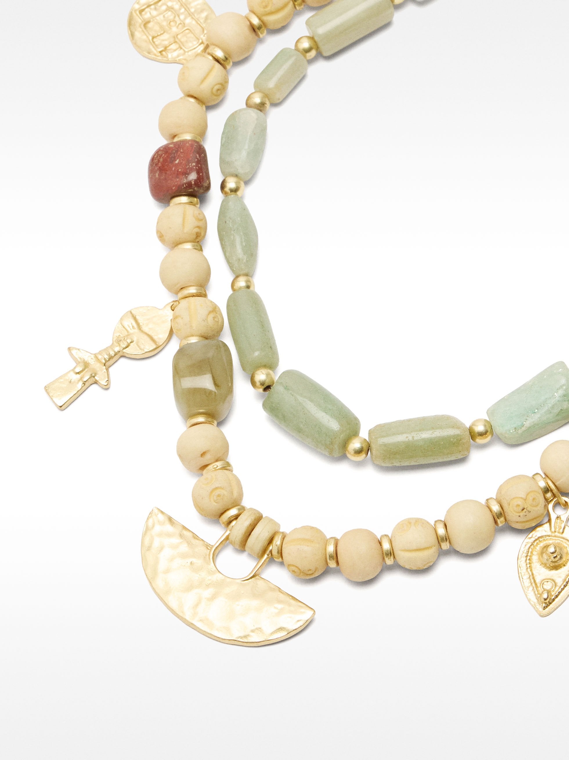 Collar Doble Con Piedras