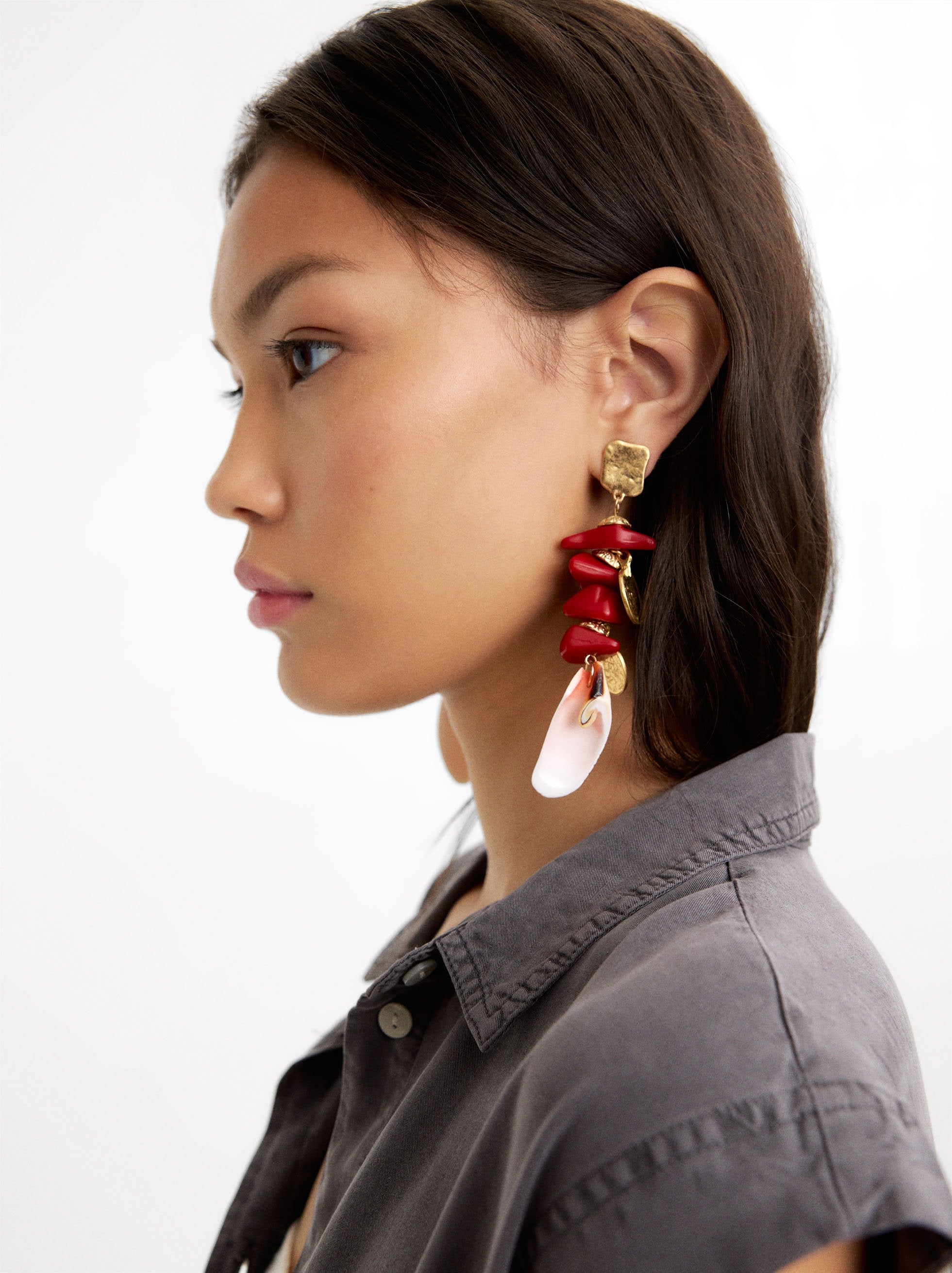 Pendientes Largos Maxi De Conchas