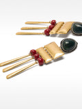 Pendientes Maxi Geométricos Con Piedras