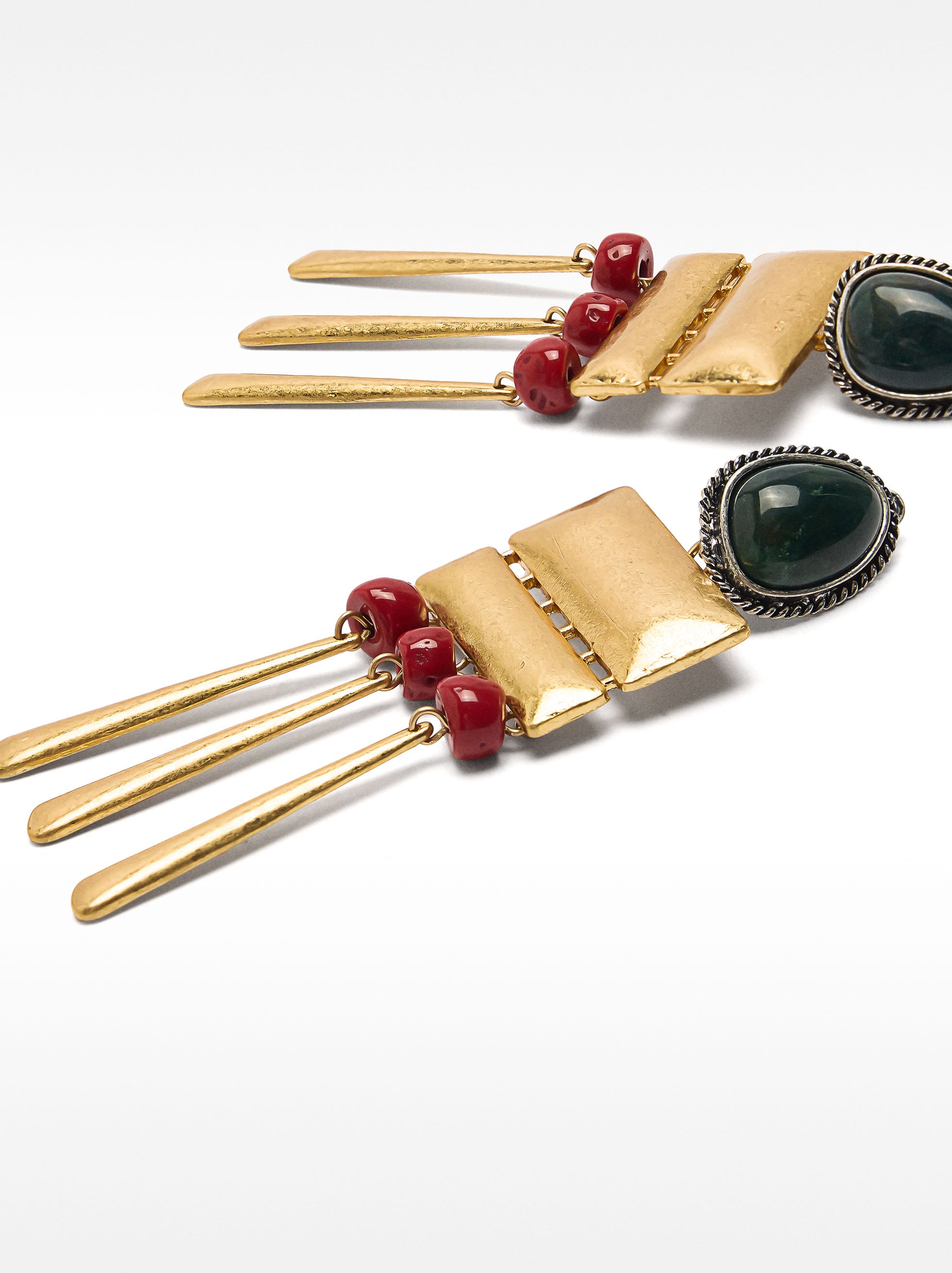 Pendientes Maxi Geométricos Con Piedras