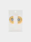 Pendientes Maxi Con Medio Círculo Bicolor