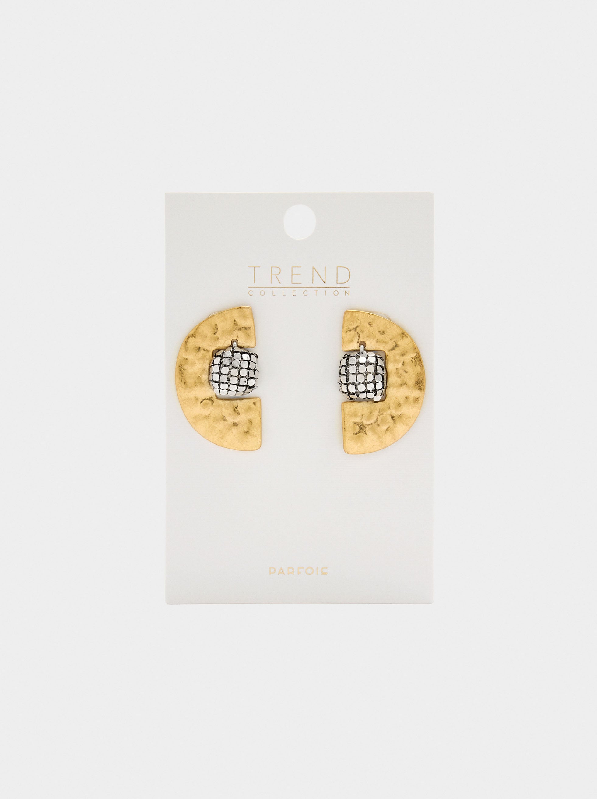 Pendientes Maxi Con Medio Círculo Bicolor