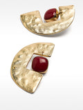 Pendientes Maxi Medio Círculo Con Piedras
