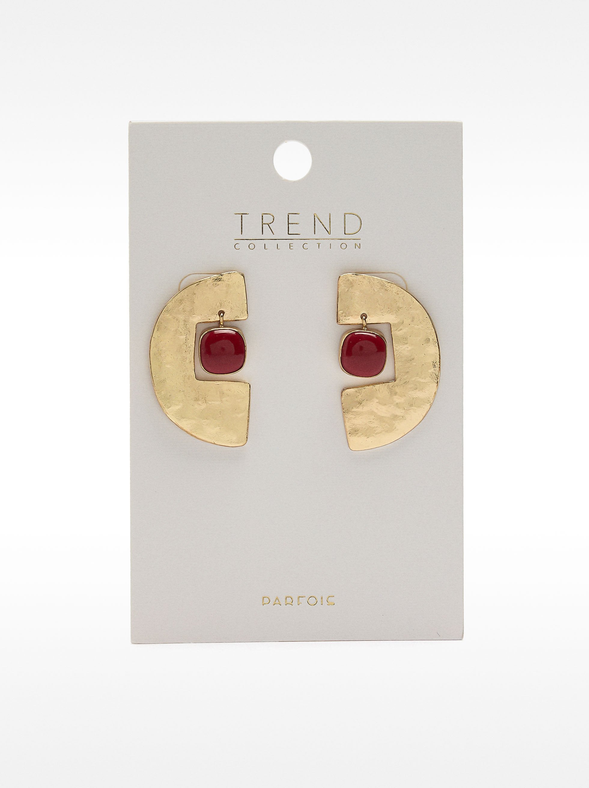 Pendientes Maxi Medio Círculo Con Piedras