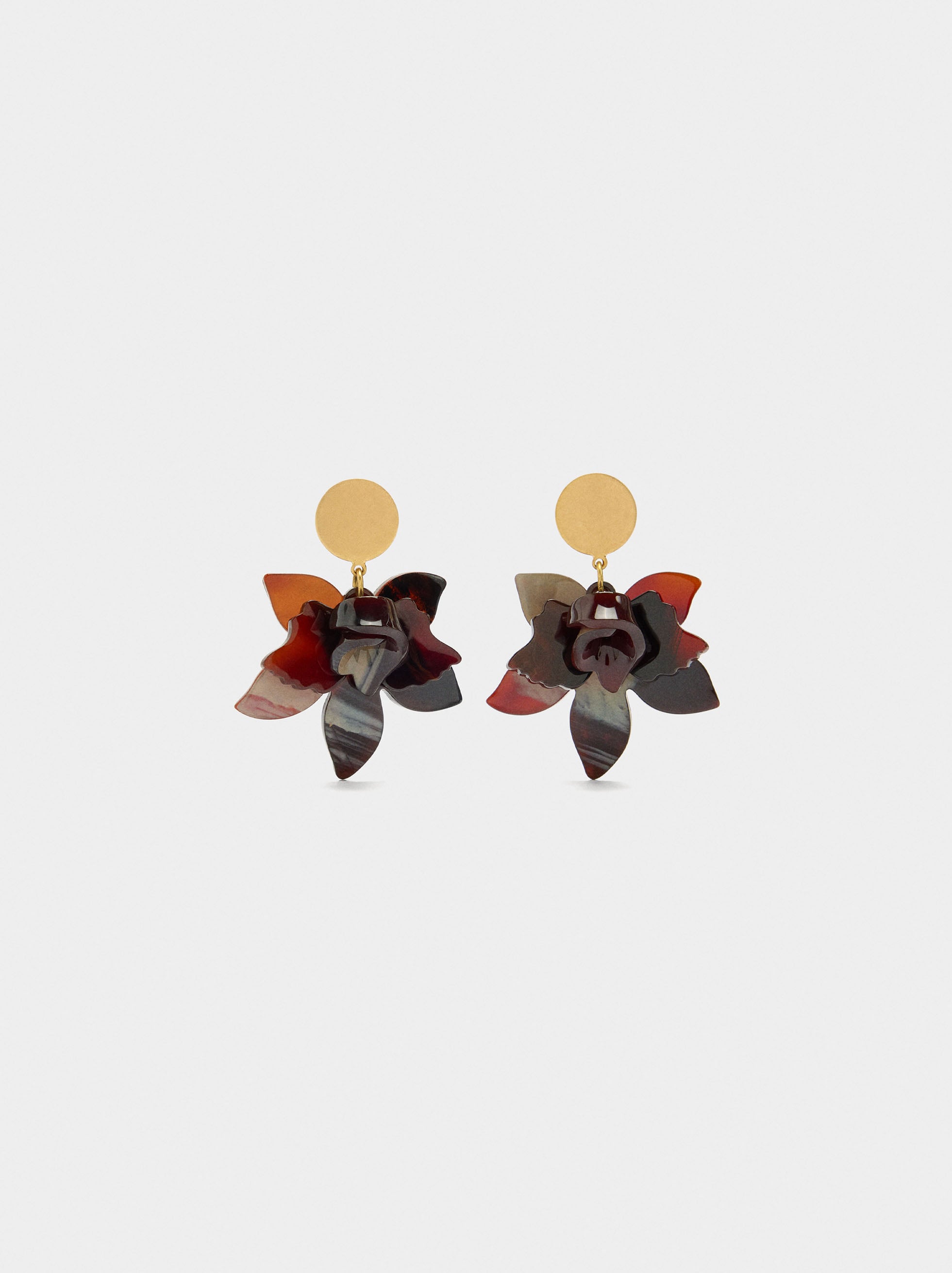 Pendientes Maxi Con Flor Marmoleada