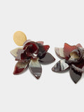 Pendientes Maxi Con Flor Marmoleada