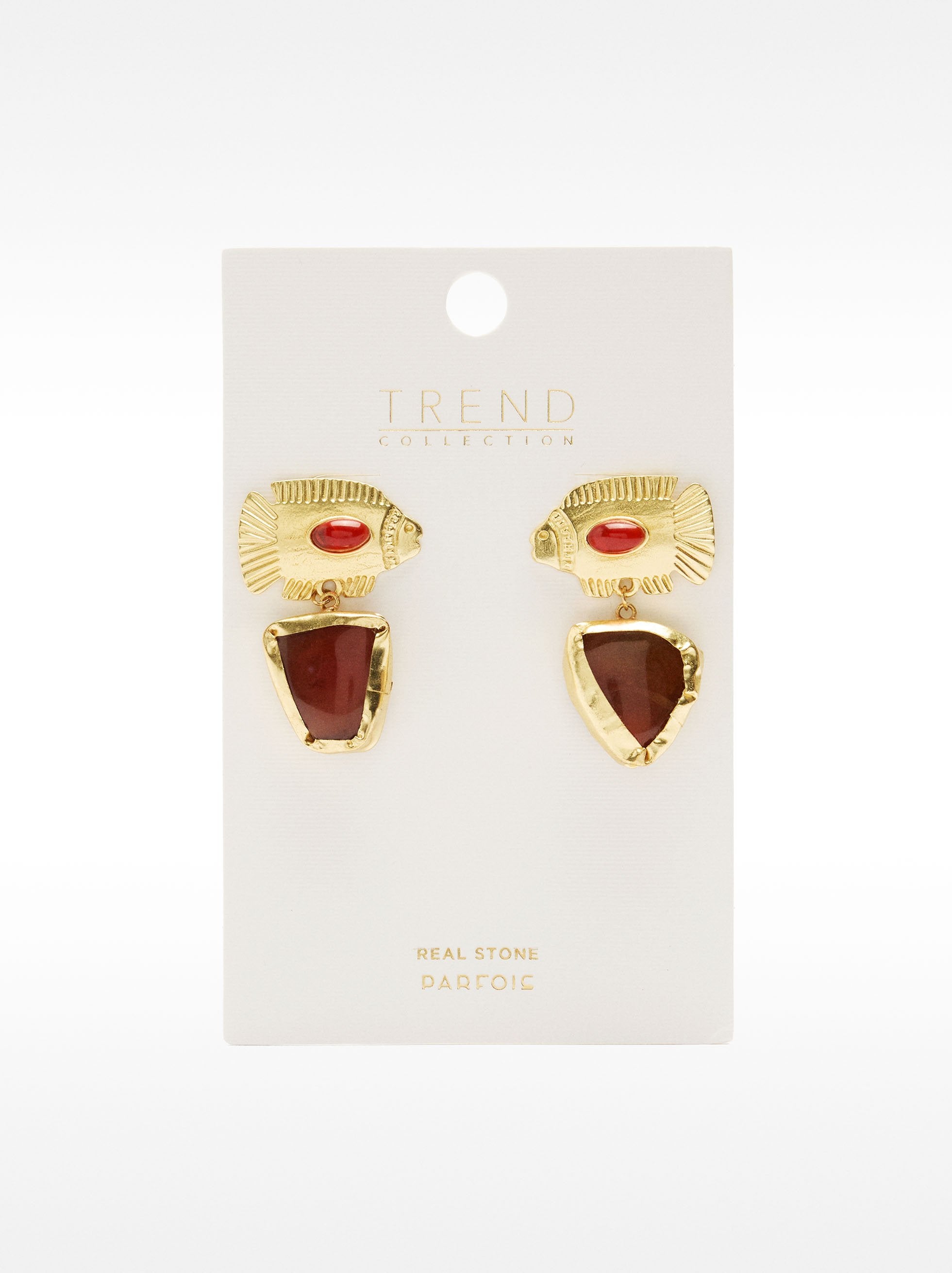Pendientes De Peces Con Piedra