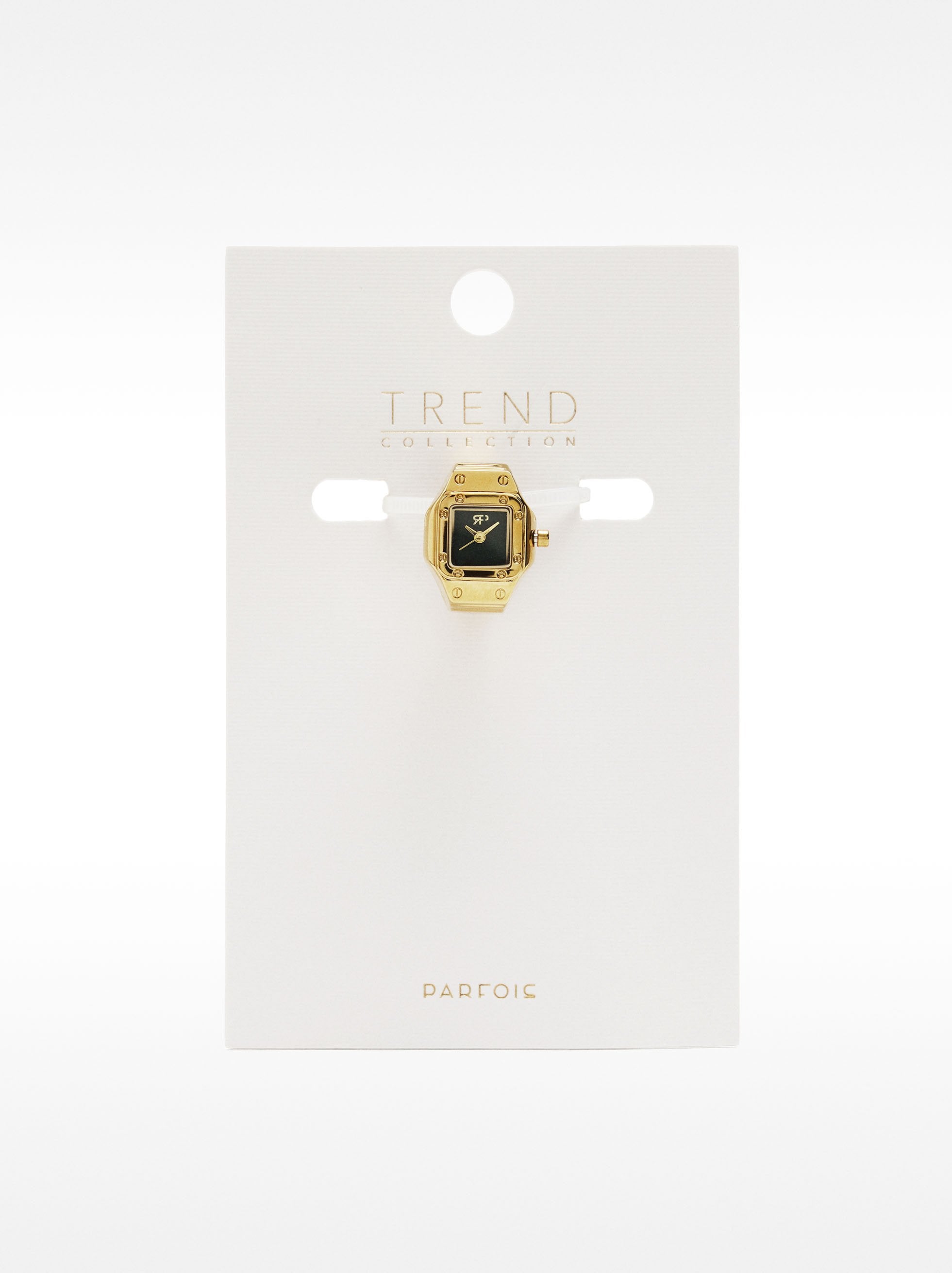 Anillo Reloj De Acero Dorado