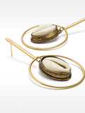 Pendientes Barra Con Aro Y Concha