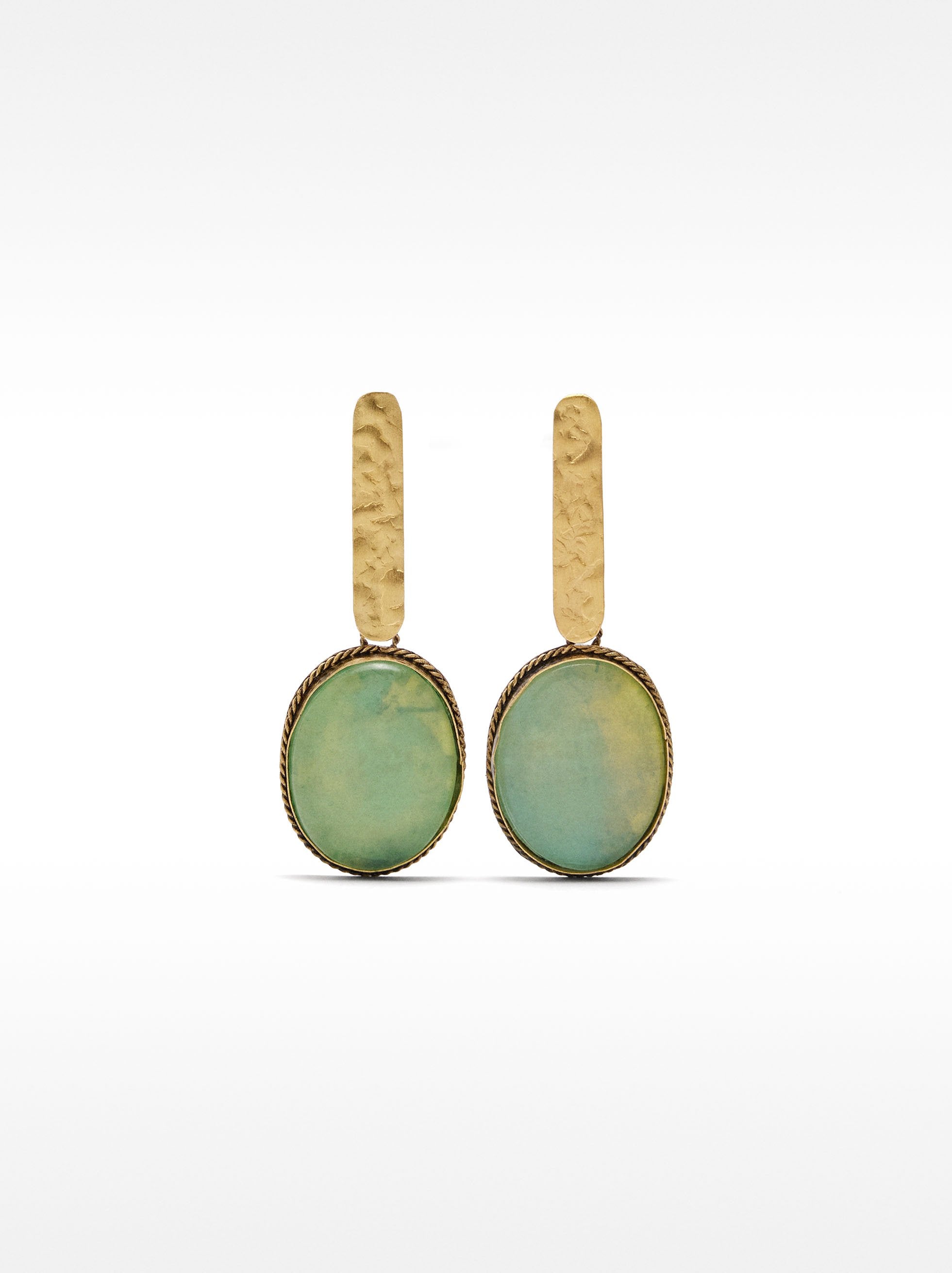 Pendientes Largos Maxi De Barra Con Piedras