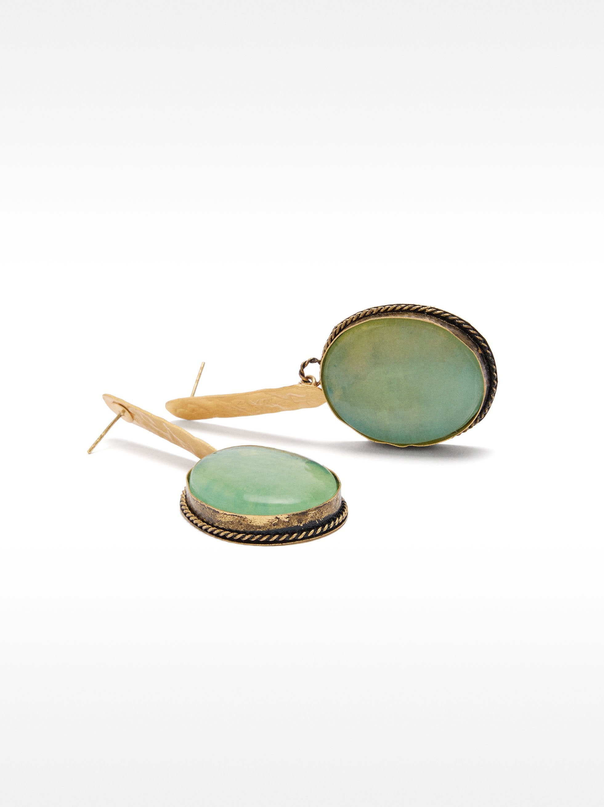 Pendientes Largos Maxi De Barra Con Piedras