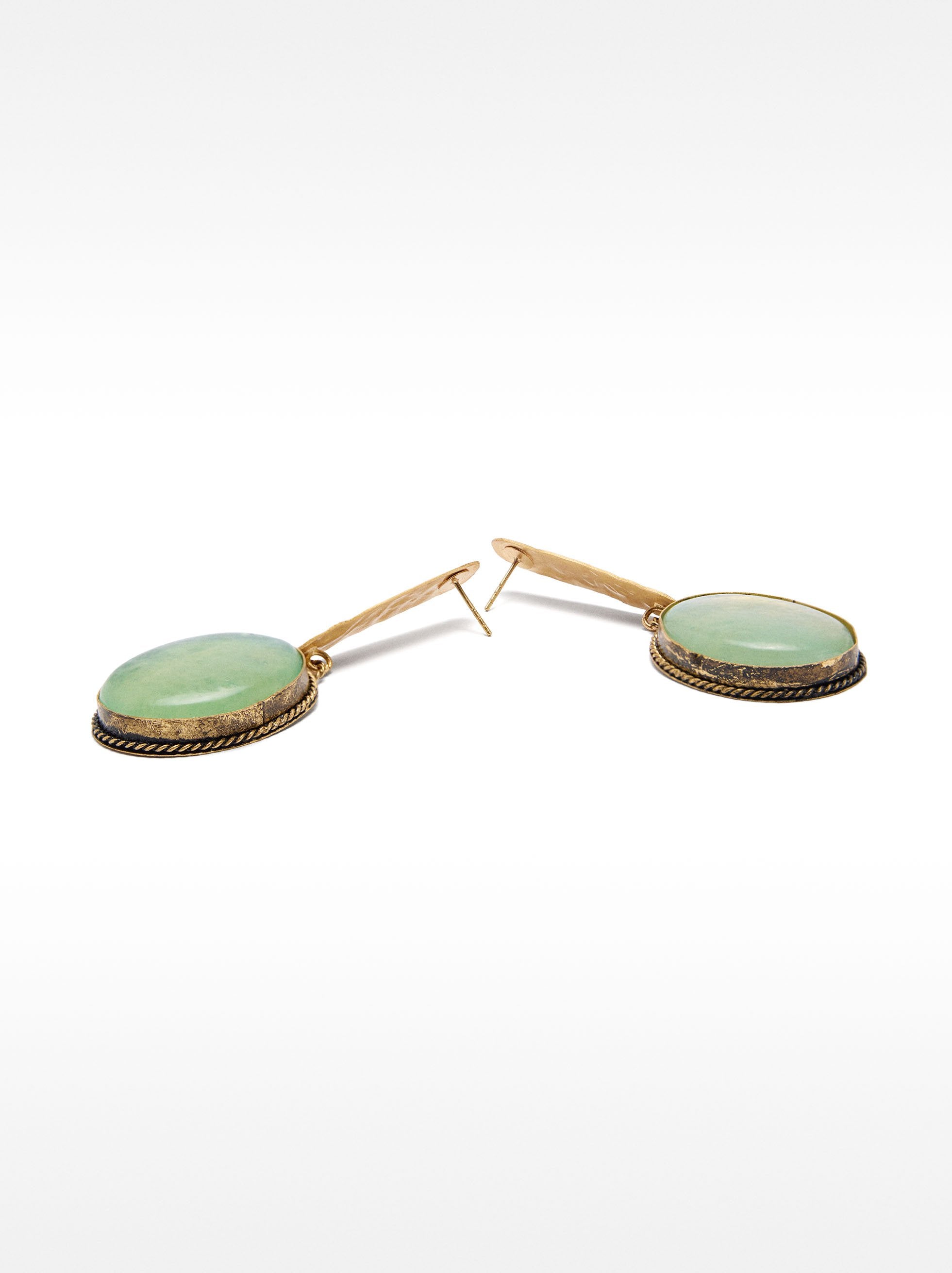 Pendientes Largos Maxi De Barra Con Piedras