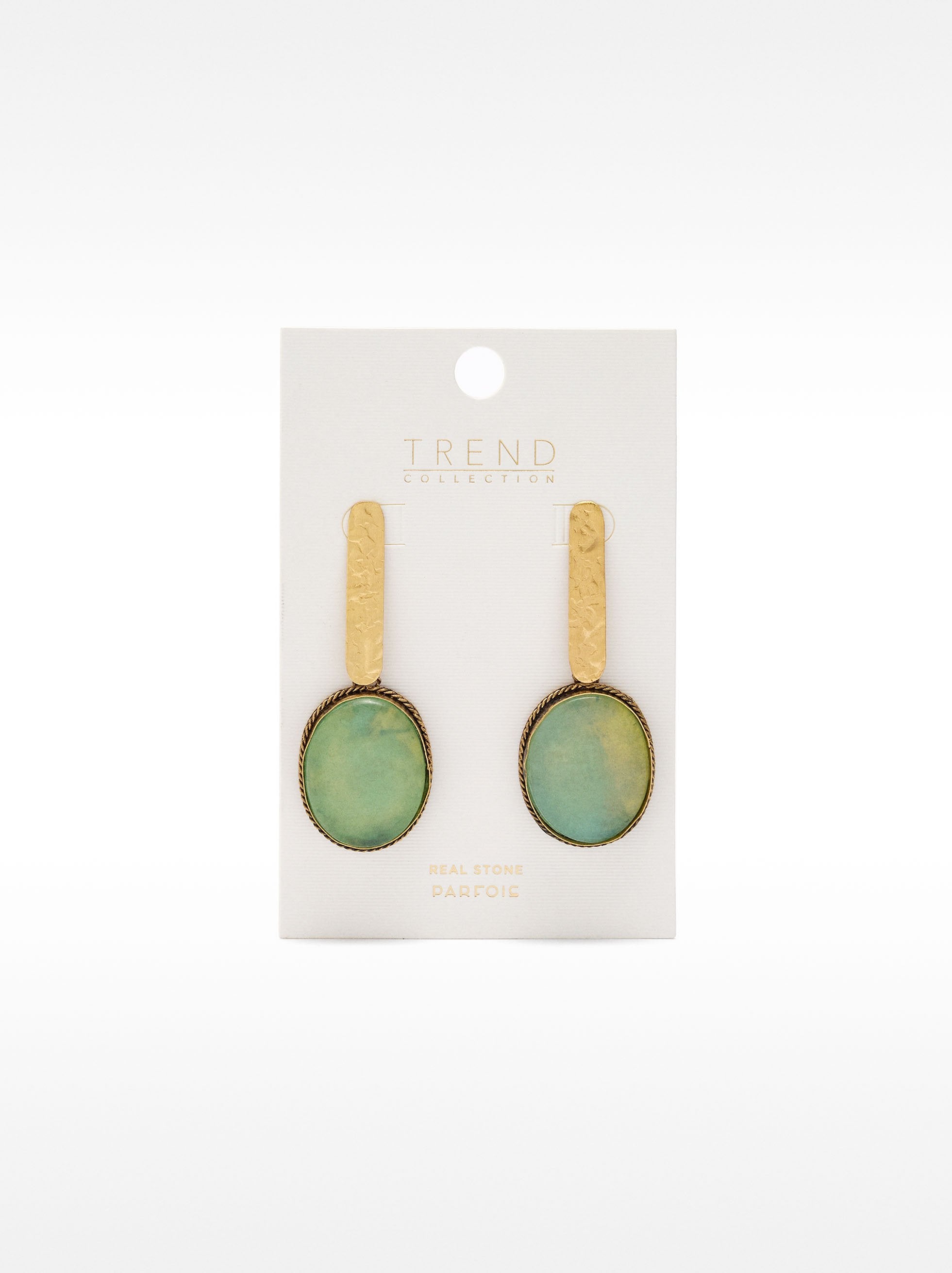 Pendientes Largos Maxi De Barra Con Piedras