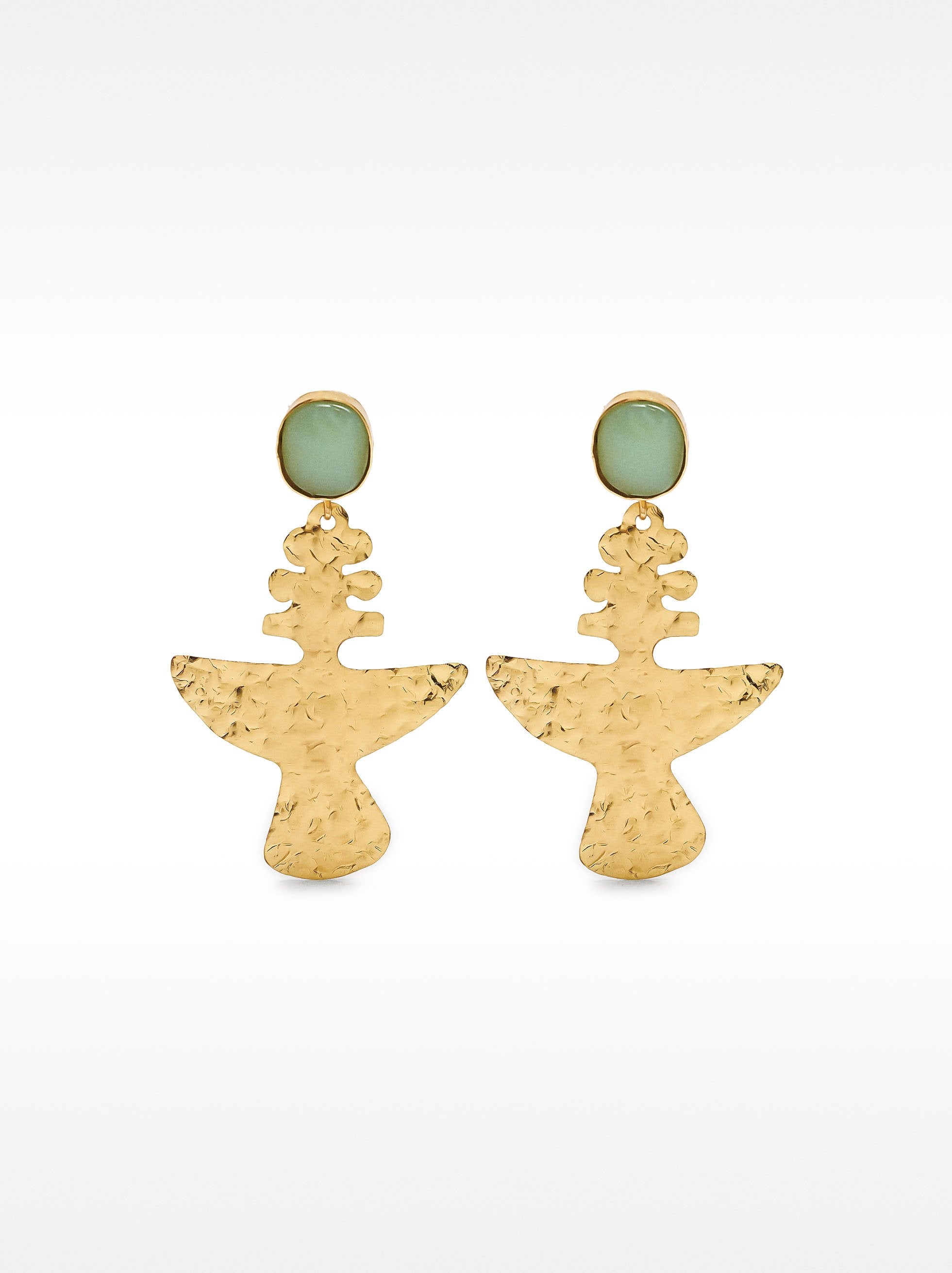 Pendientes De Brass Con Piedra