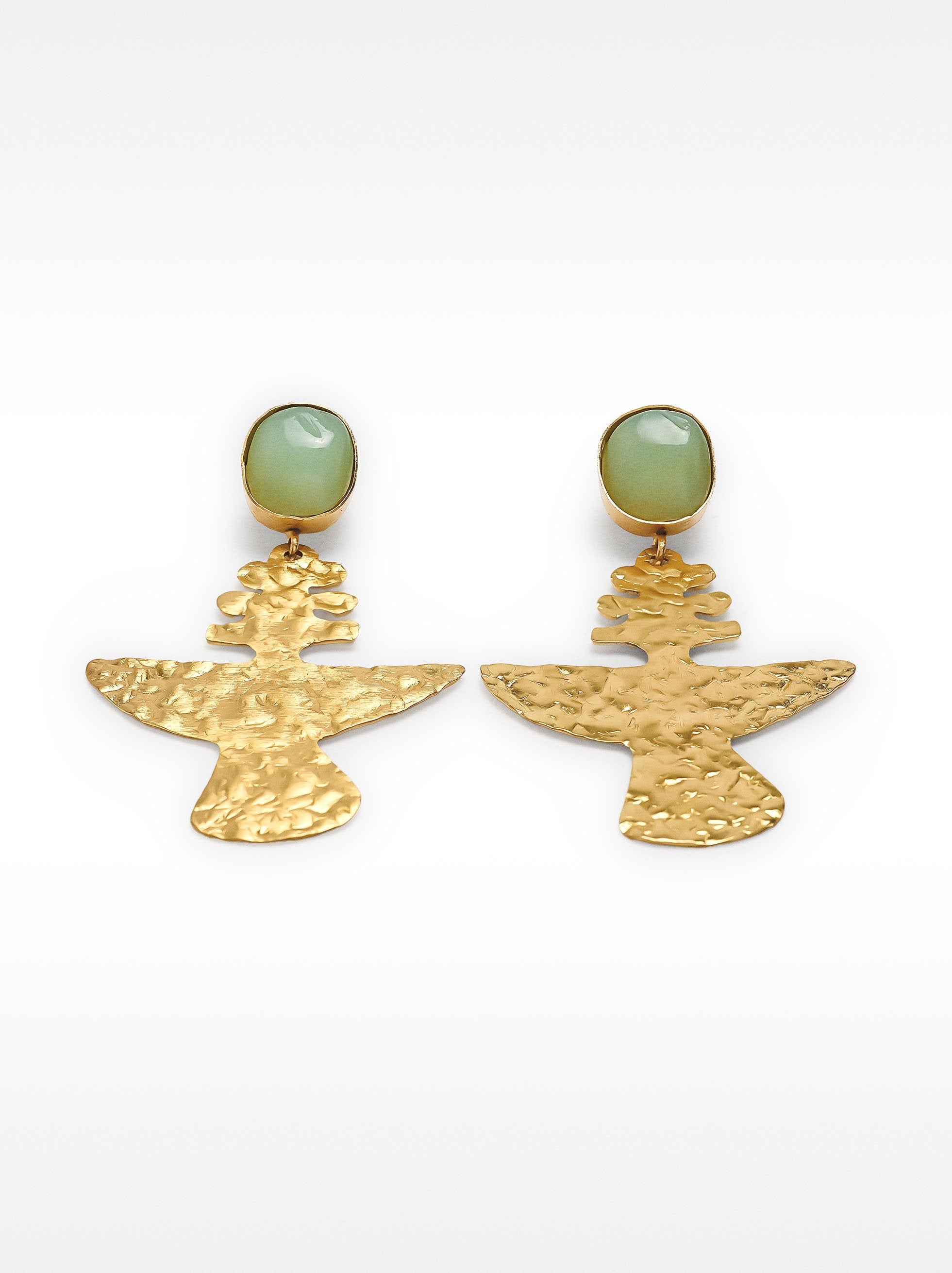 Pendientes De Brass Con Piedra