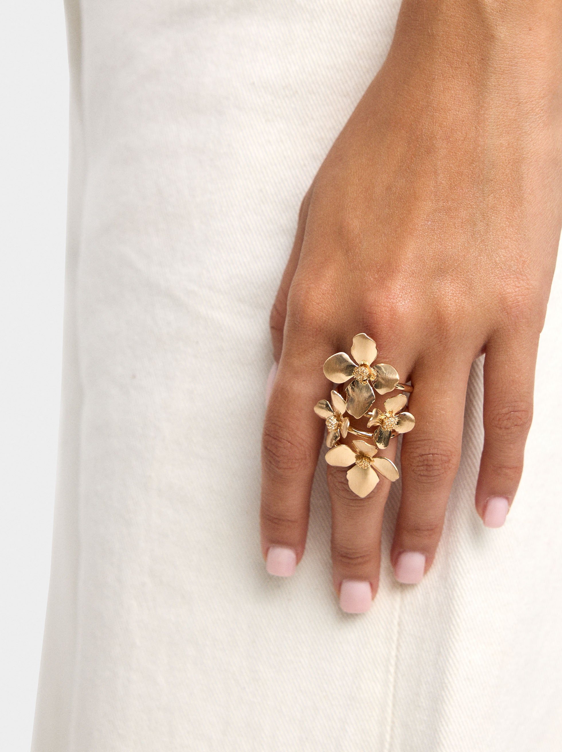 Anillo Espiral Con Flores