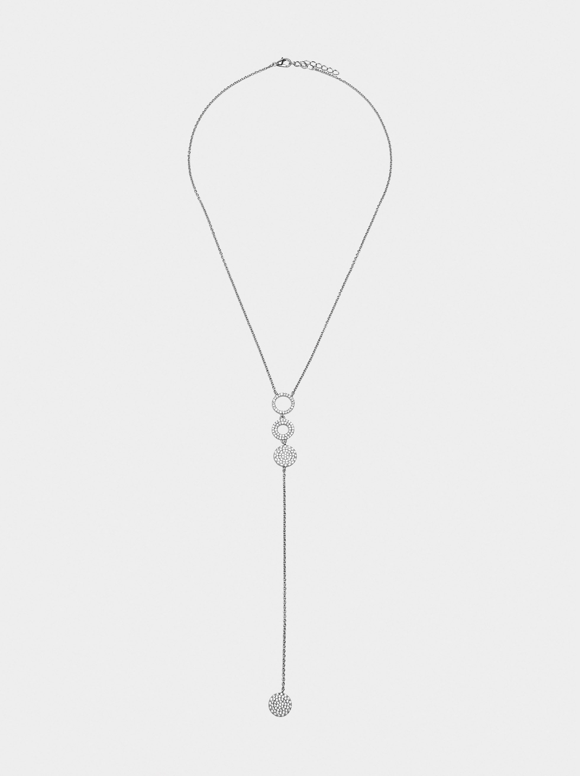 Collar Colgante De Aros Con Circonitas