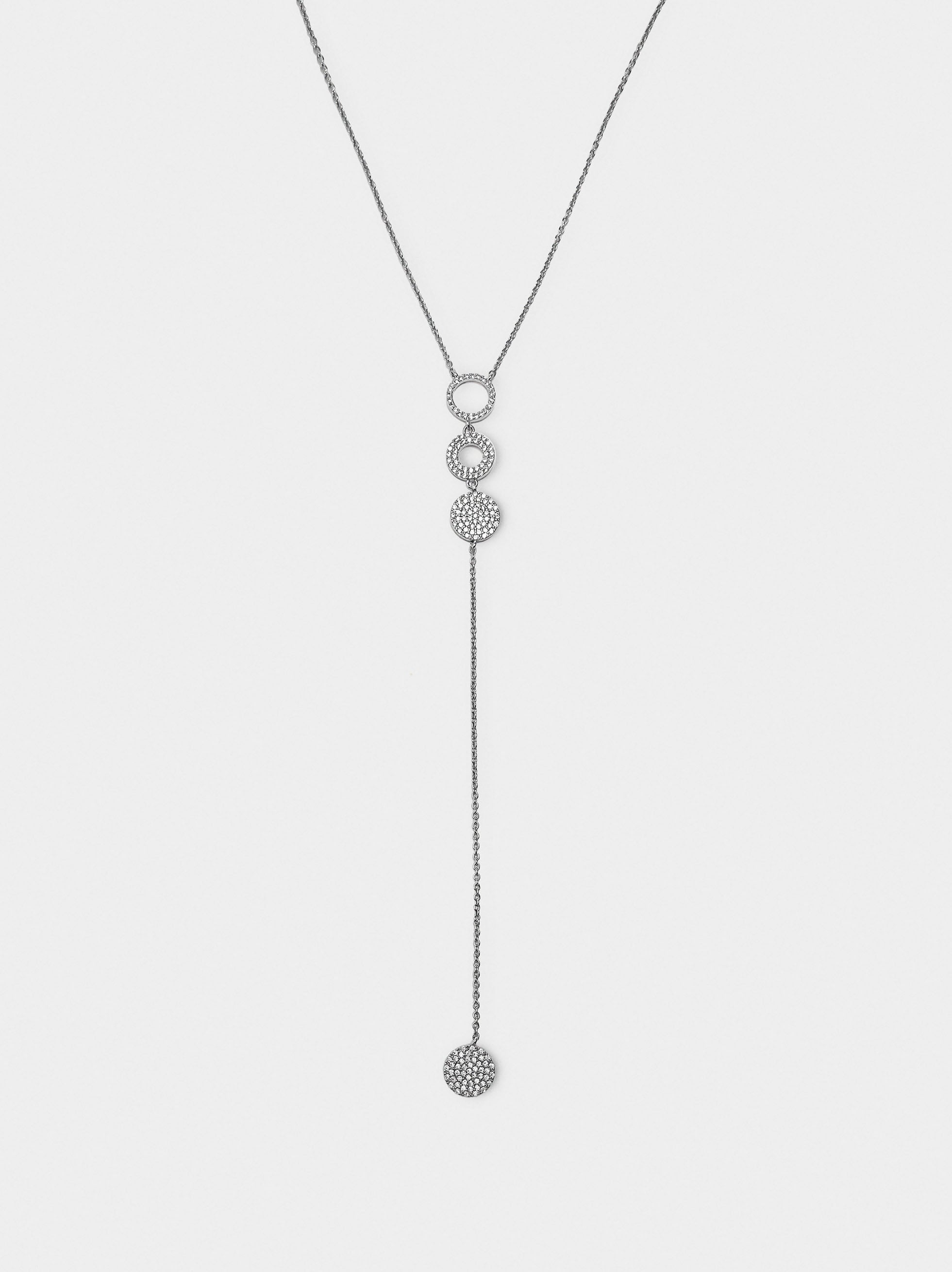Collar Colgante De Aros Con Circonitas