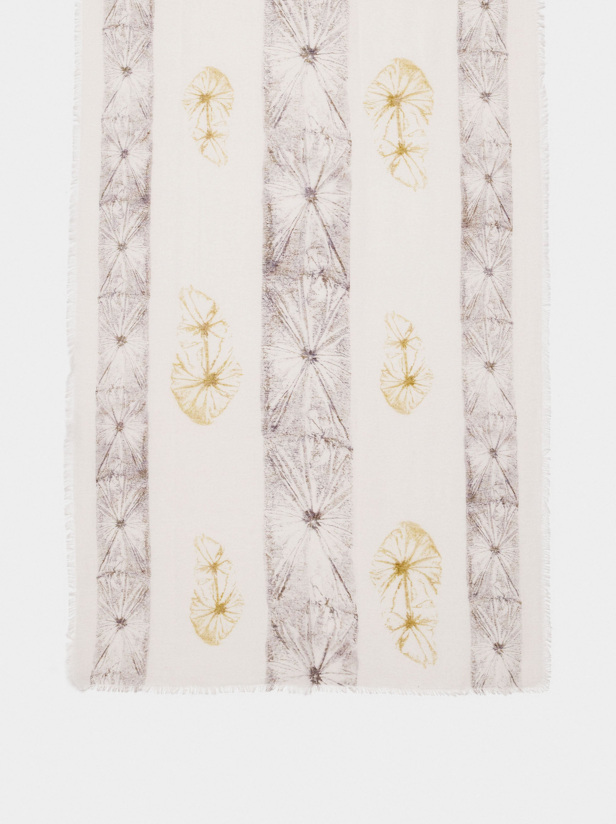 Pañuelo Estampado De Mezcla De Lino Y Algodón