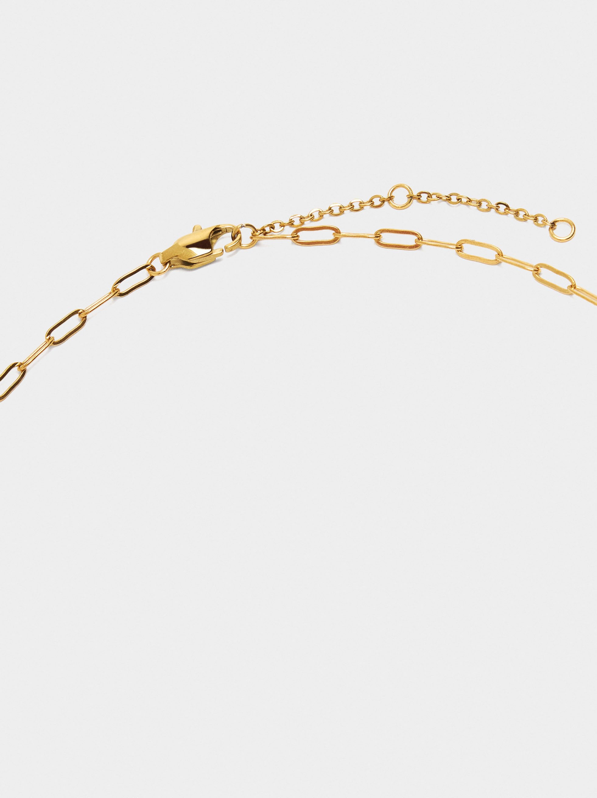 Collar De Eslabones Con Perla - Acero Inoxidable