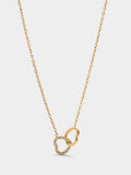 Collar De Corazones Con Cristales - Acero Inoxidable