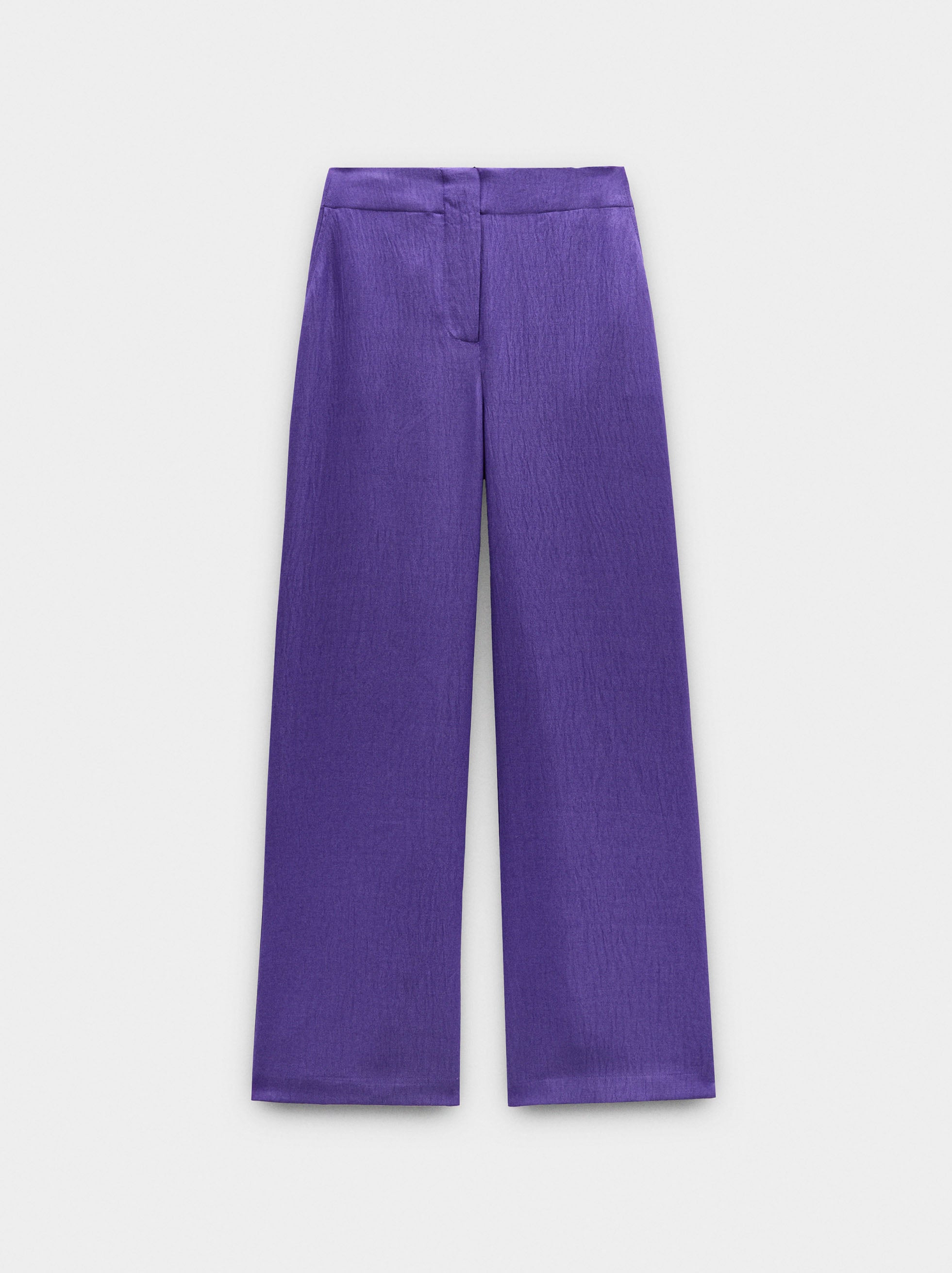 Pantalón Fluido Con Efecto Arrugado