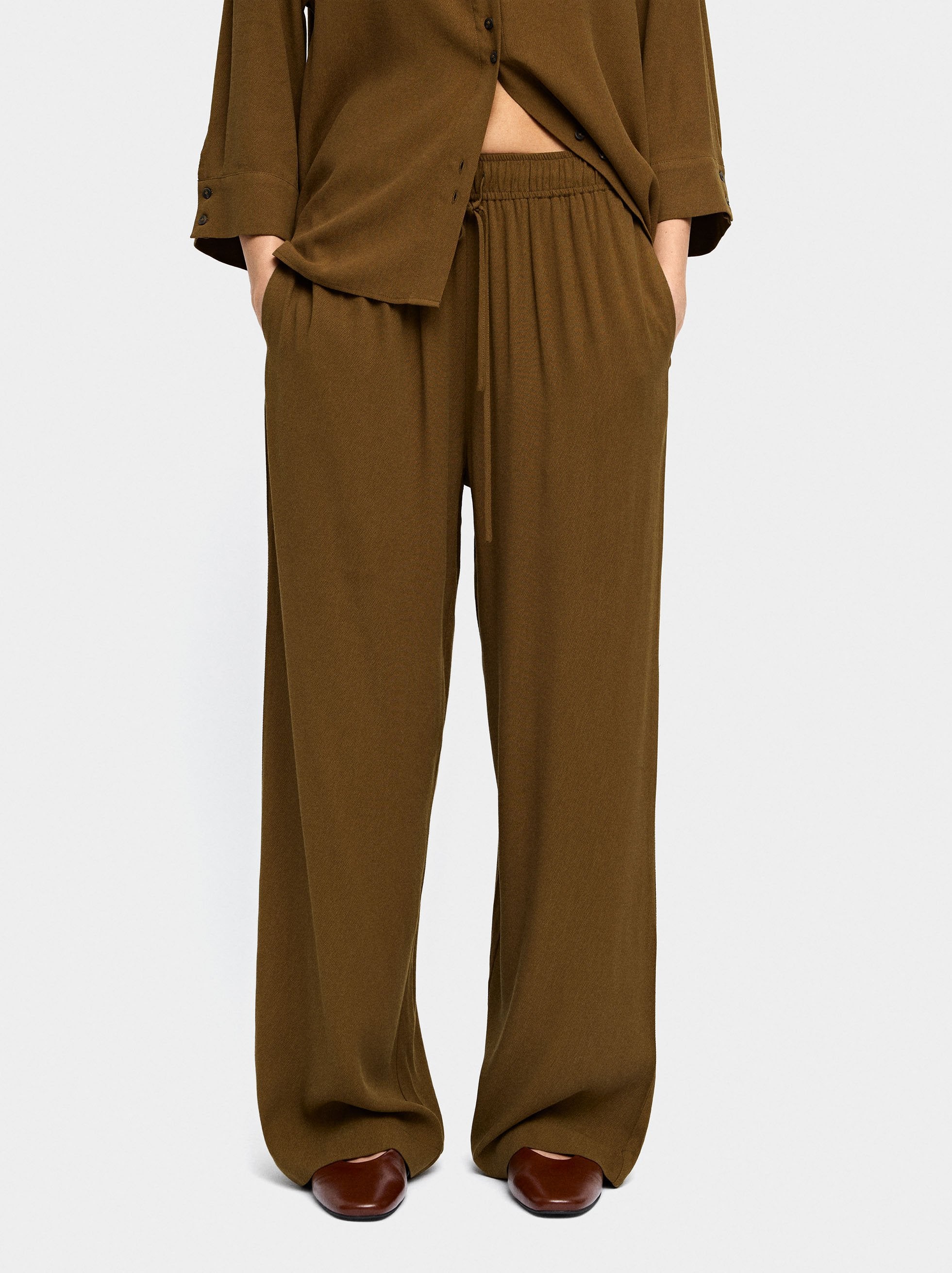 Pantalón De Lyocell Con Cintura Elástica