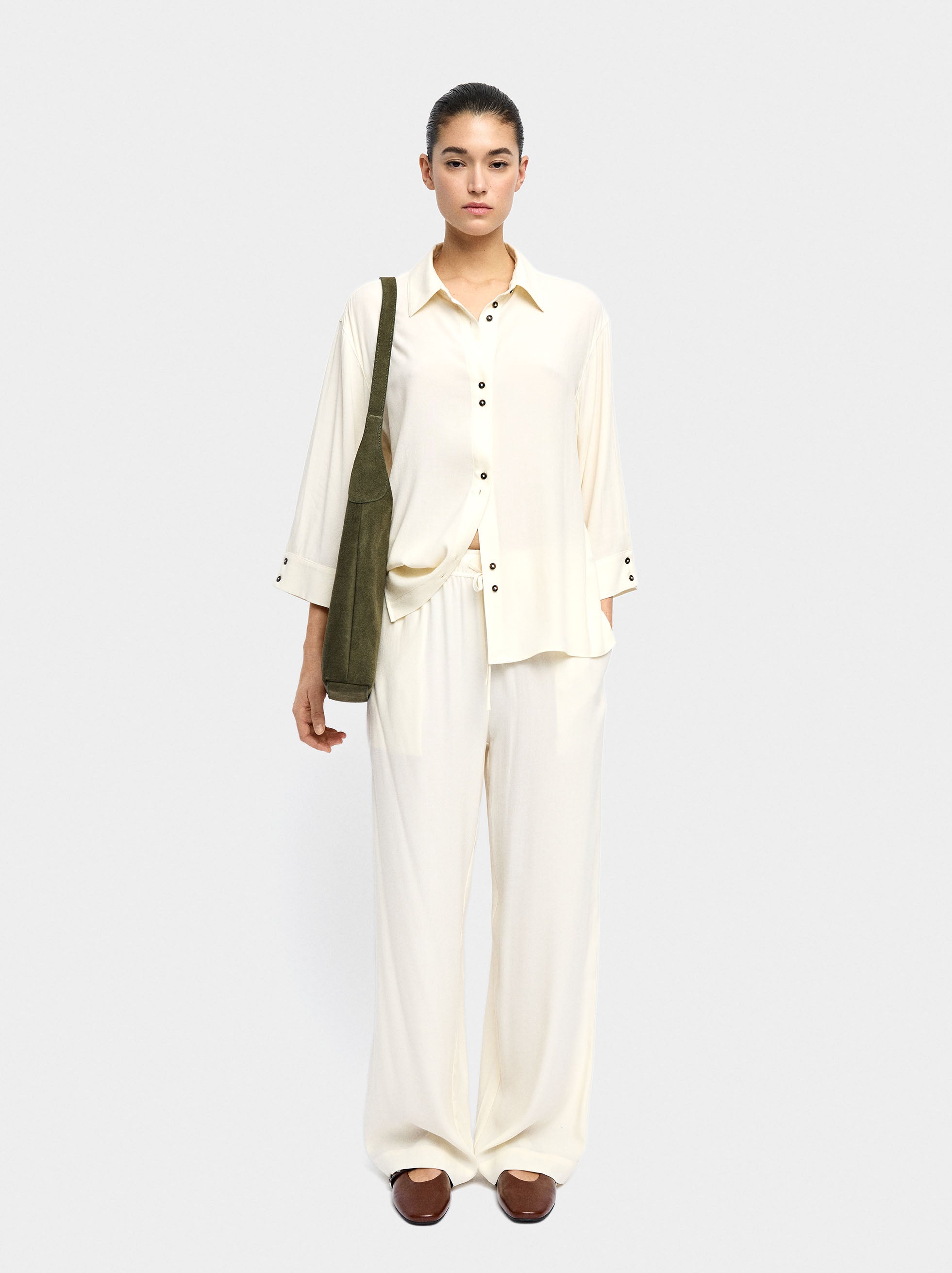 Pantalón De Lyocell Con Cintura Elástica