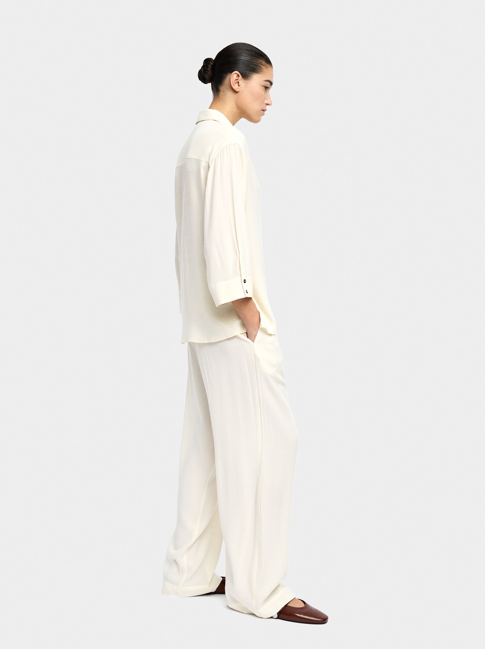 Pantalón De Lyocell Con Cintura Elástica