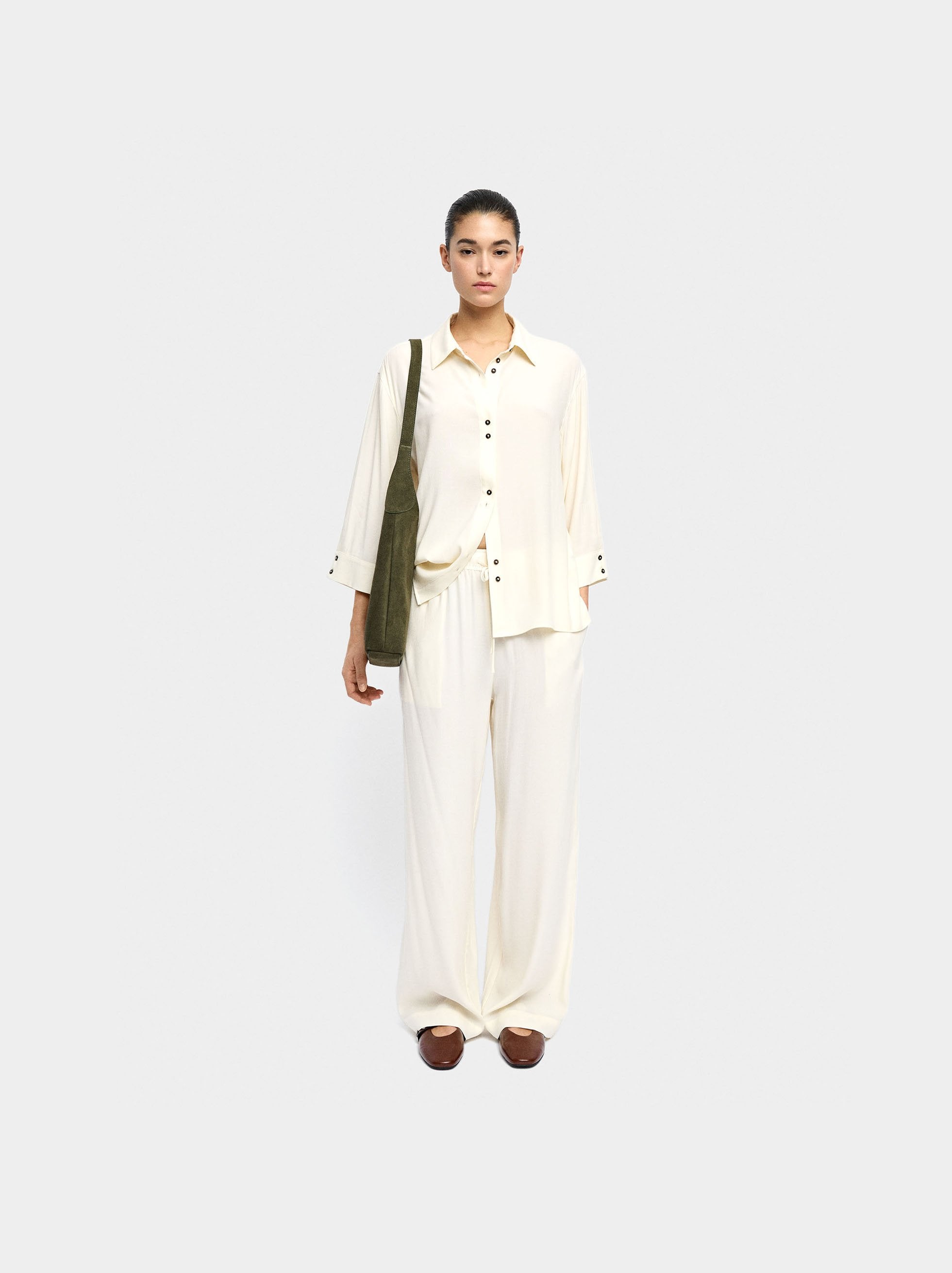 Pantalón De Lyocell Con Cintura Elástica