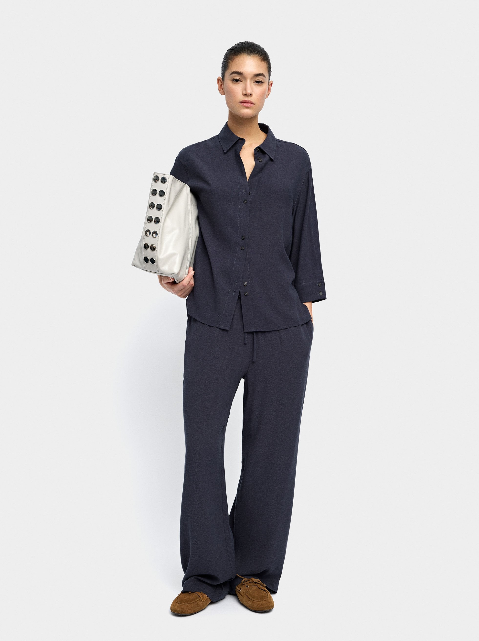 Pantalón De Lyocell Con Cintura Elástica