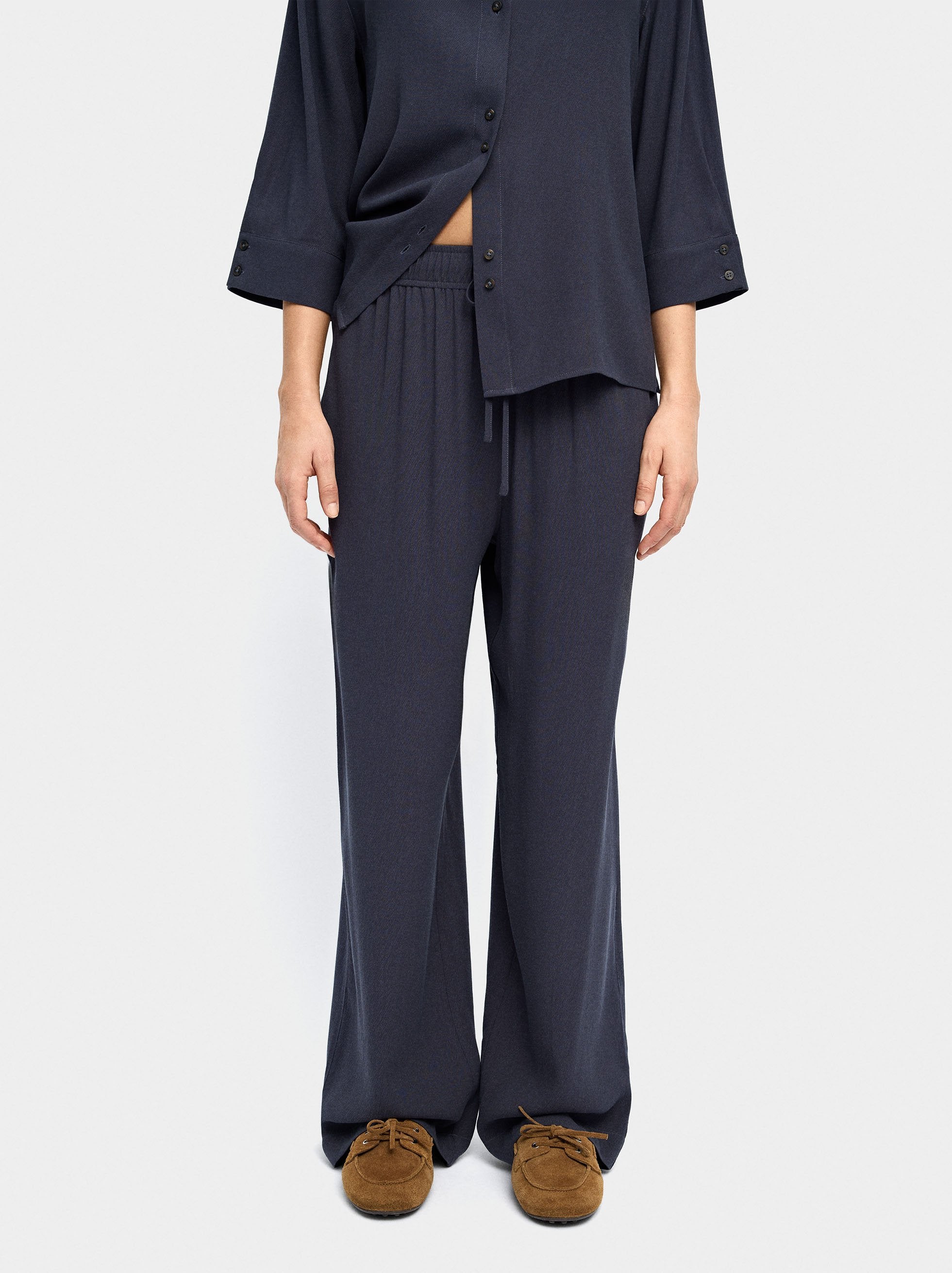 Pantalón De Lyocell Con Cintura Elástica