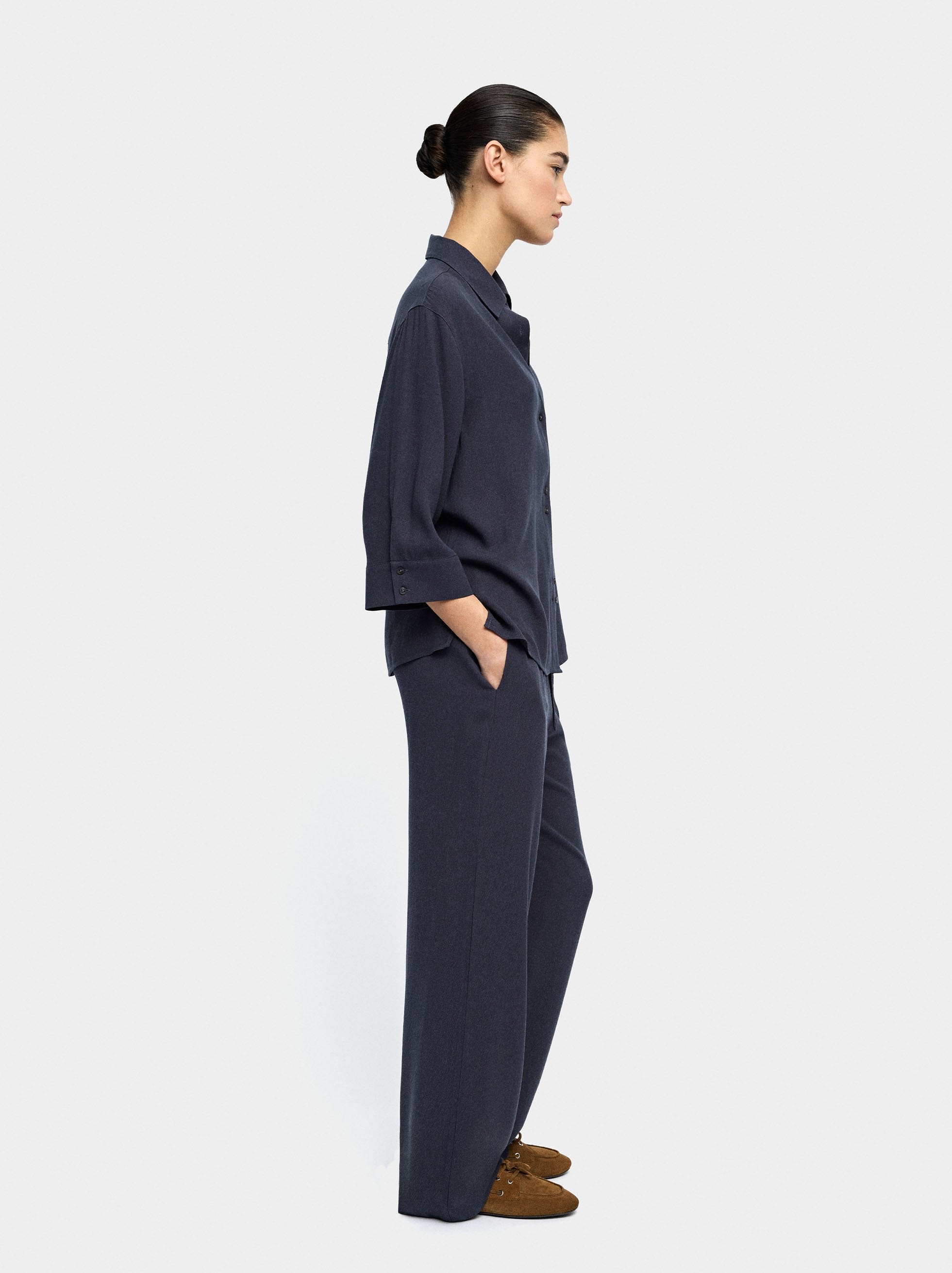Pantalón De Lyocell Con Cintura Elástica
