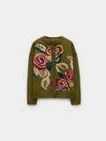 Cárdigan De Punto Jacquard Floral