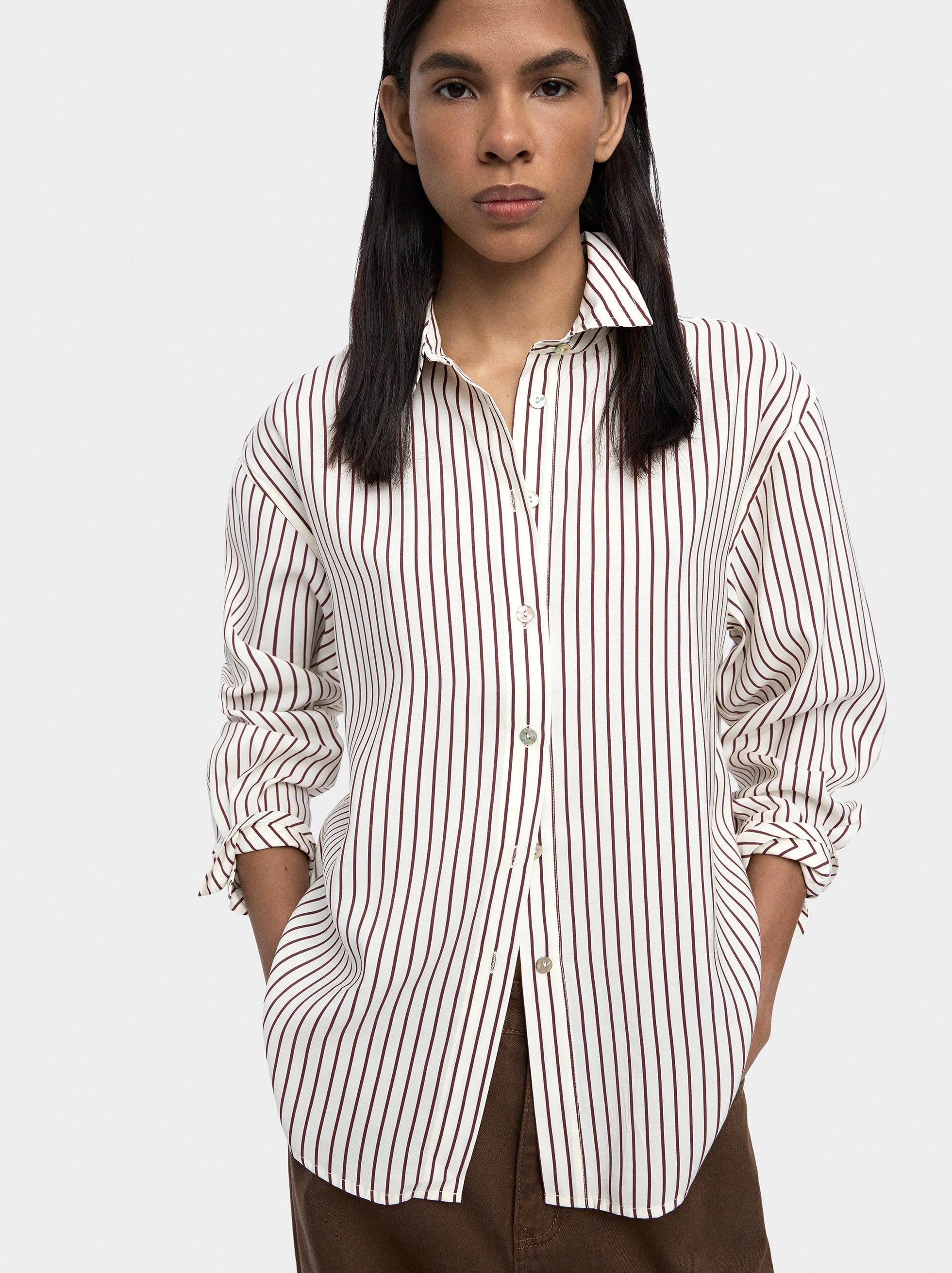 Camisa A Rayas Manga Larga