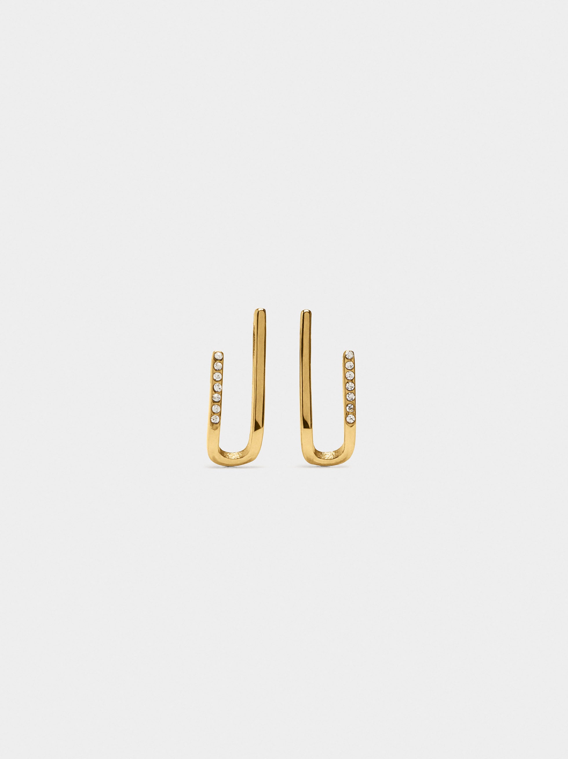 Pendientes Earjack Con Cristales - Acero Inoxidable