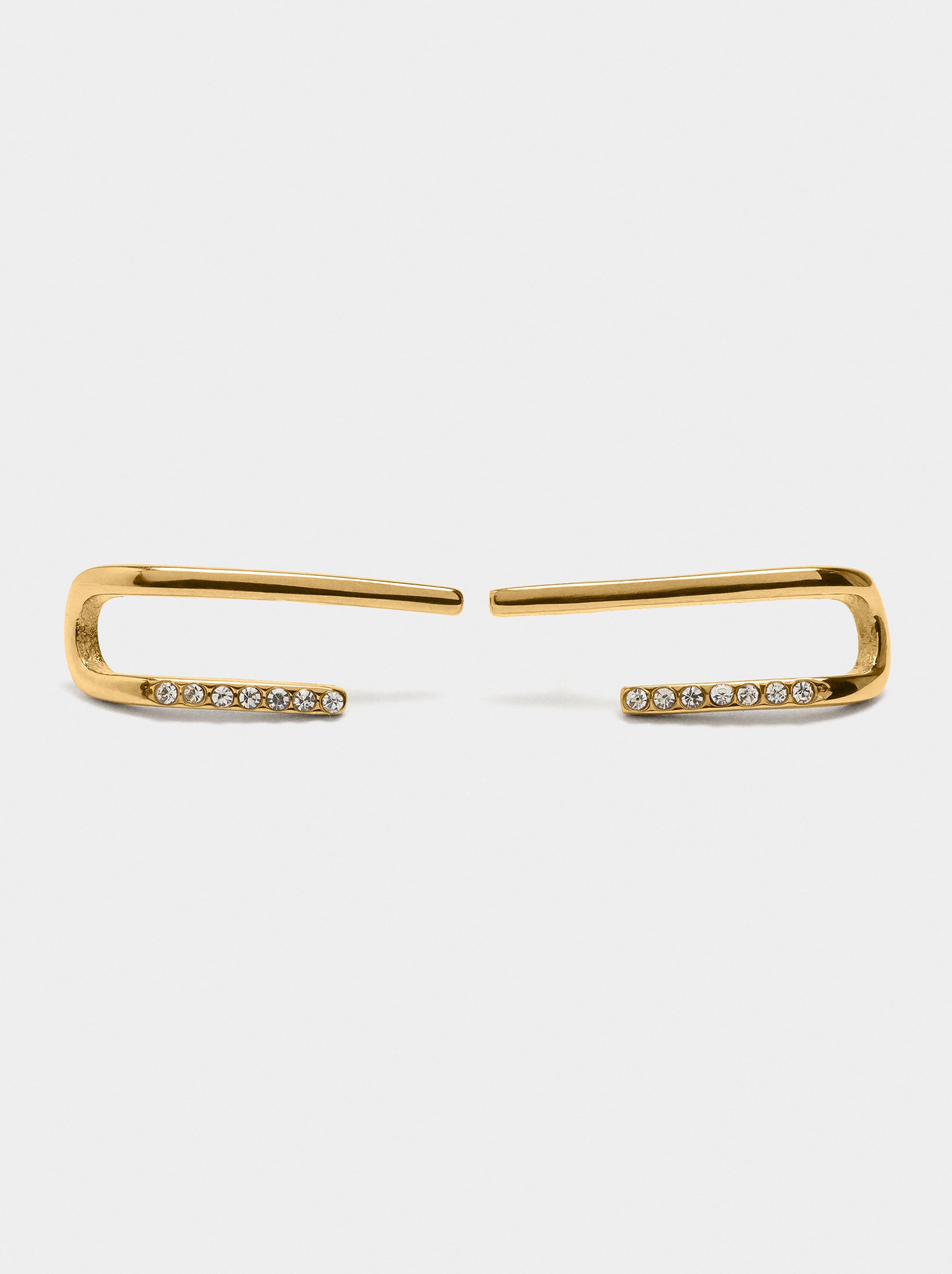 Pendientes Earjack Con Cristales - Acero Inoxidable