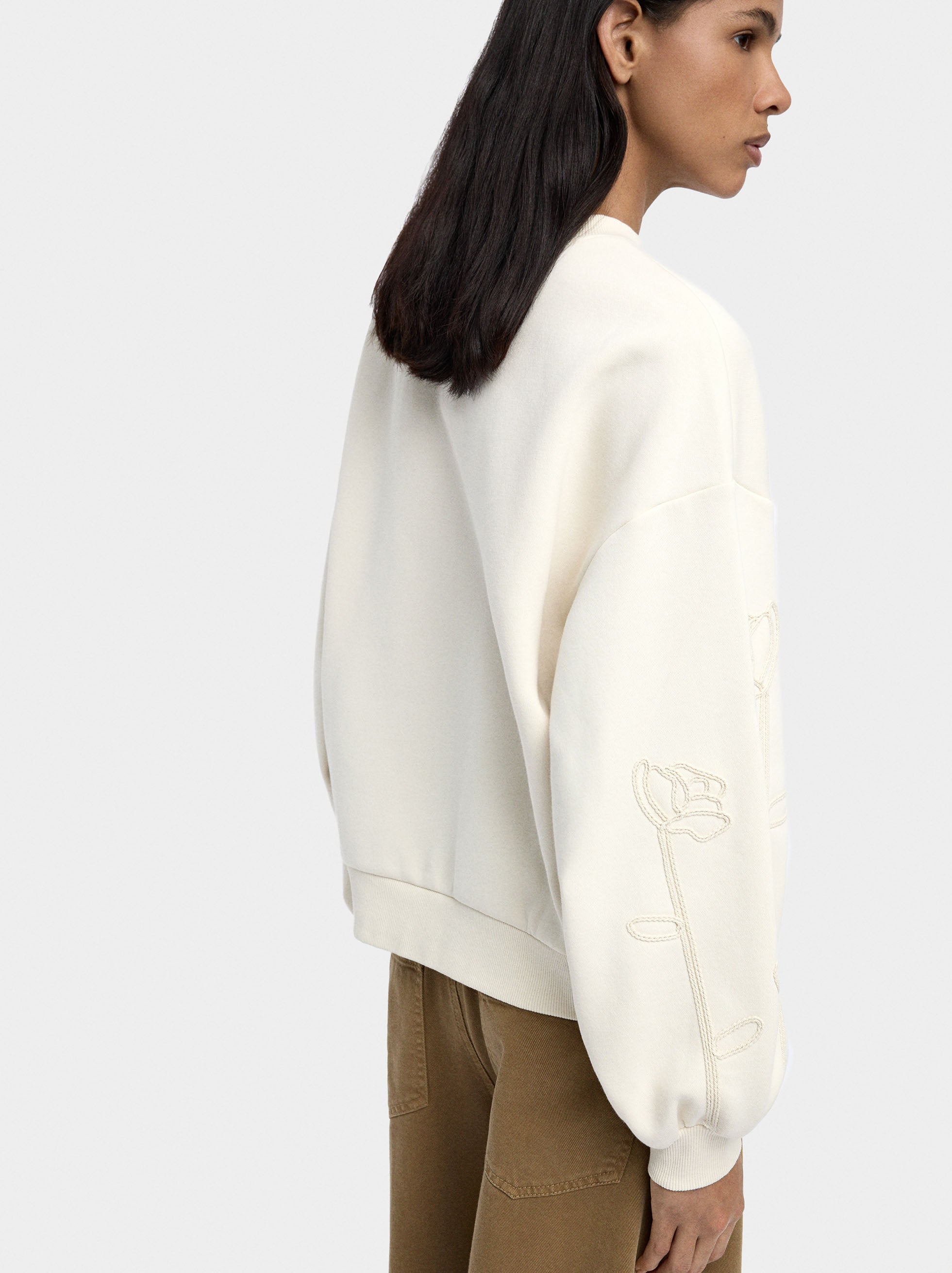 Sudadera De Algodón Con Flor