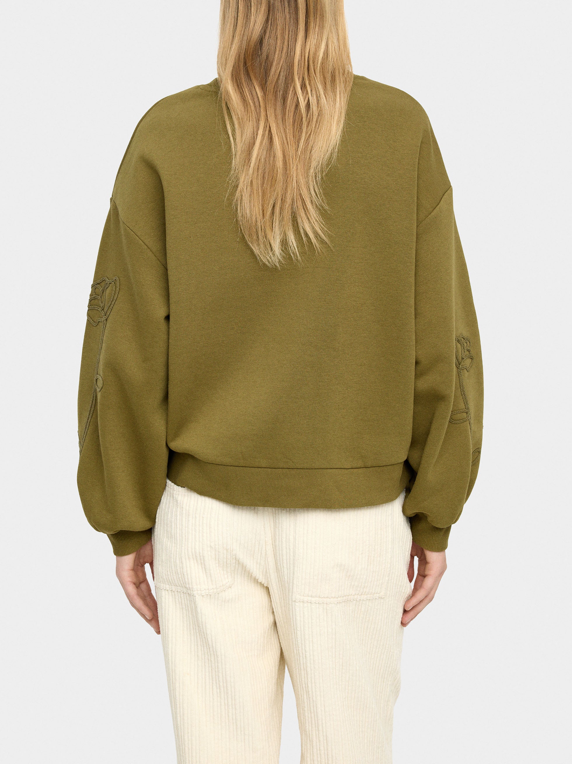 Sudadera De Algodón Con Flor