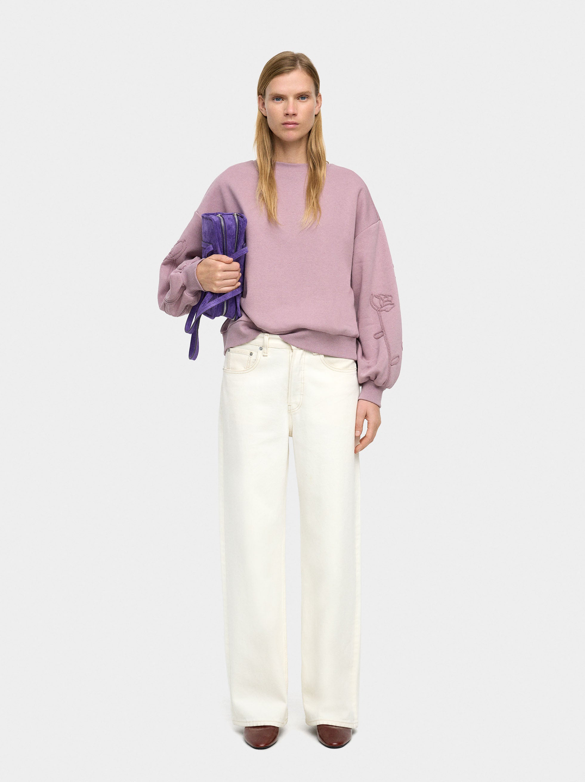 Sudadera De Algodón Con Flor