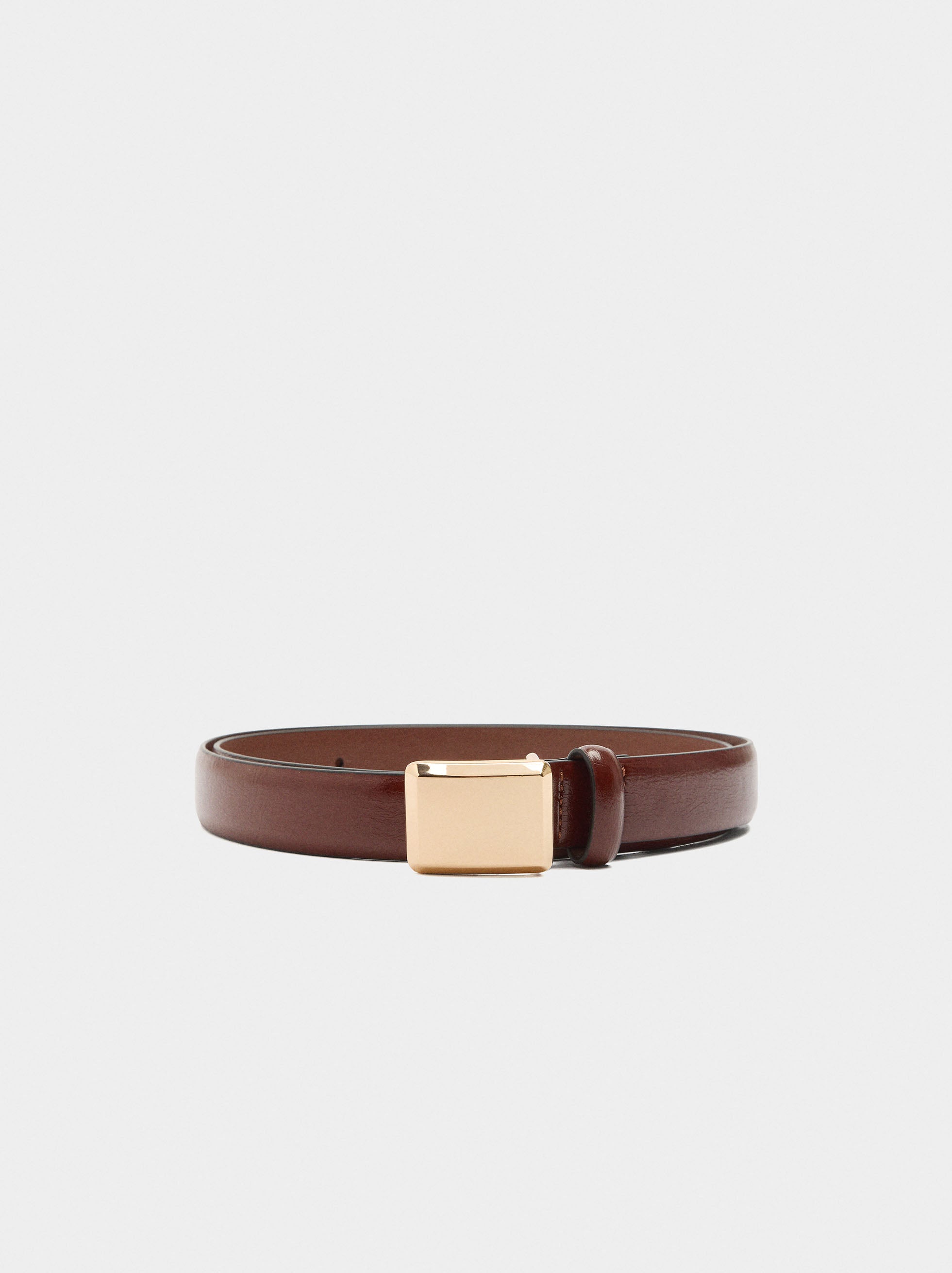 Cinturón Con Hebilla Rectangular
