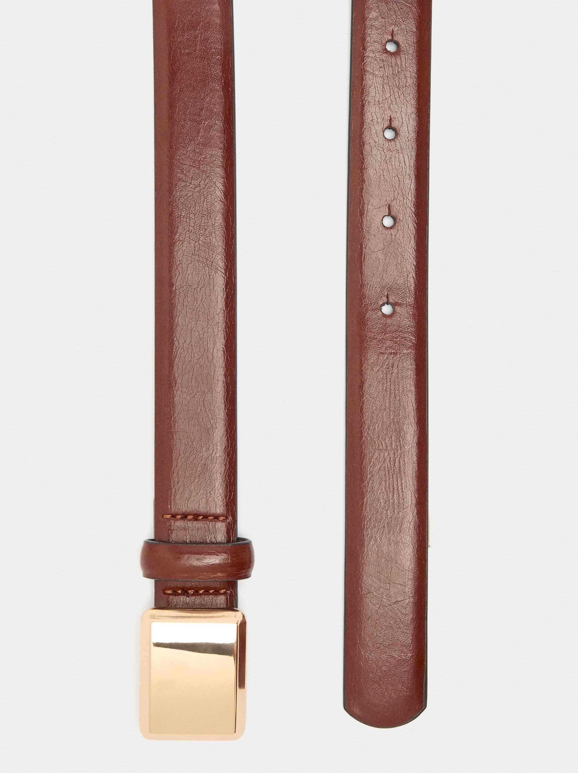 Cinturón Con Hebilla Rectangular
