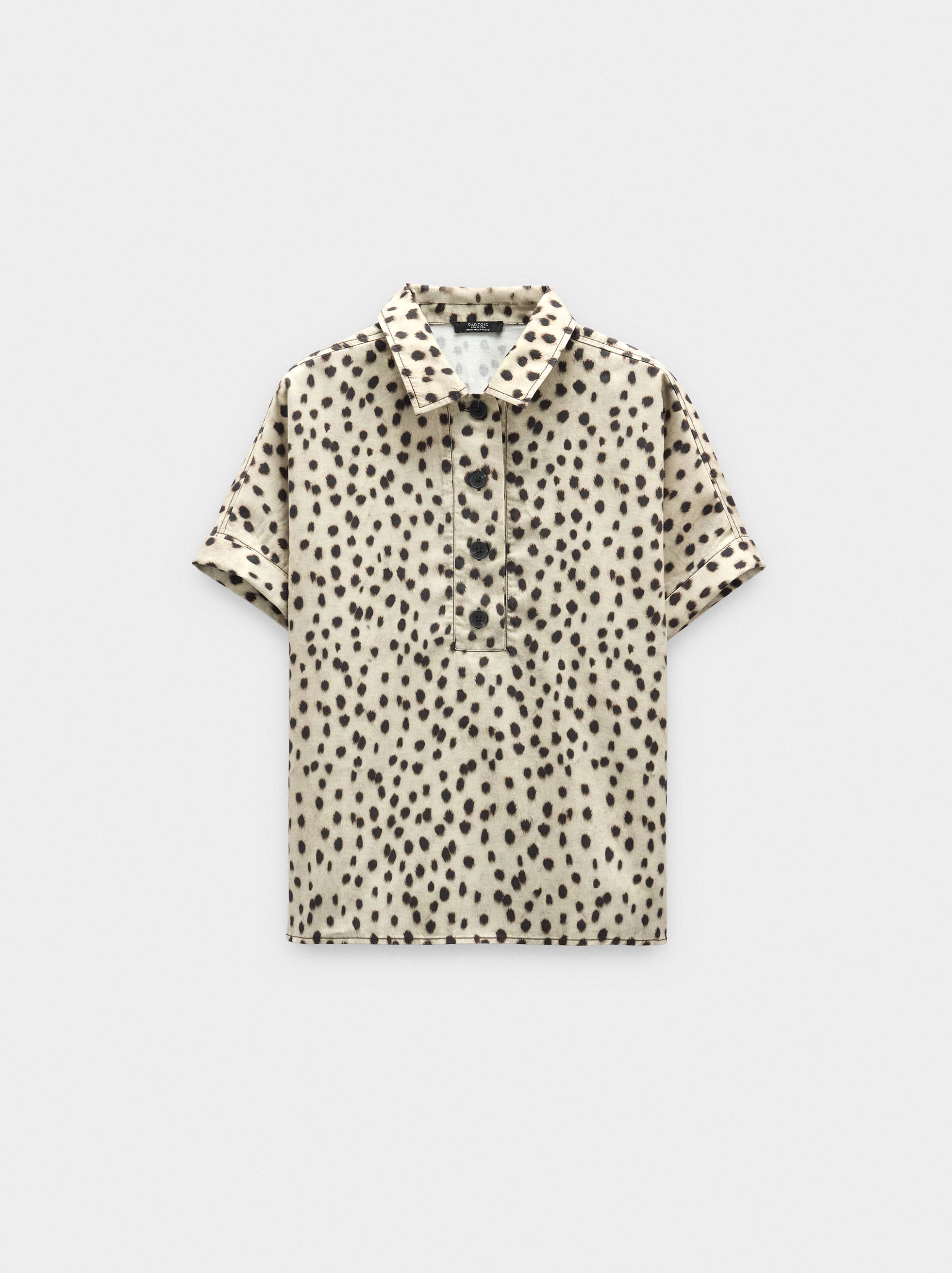 Camisa De Estampado Animal 100% Lyocell